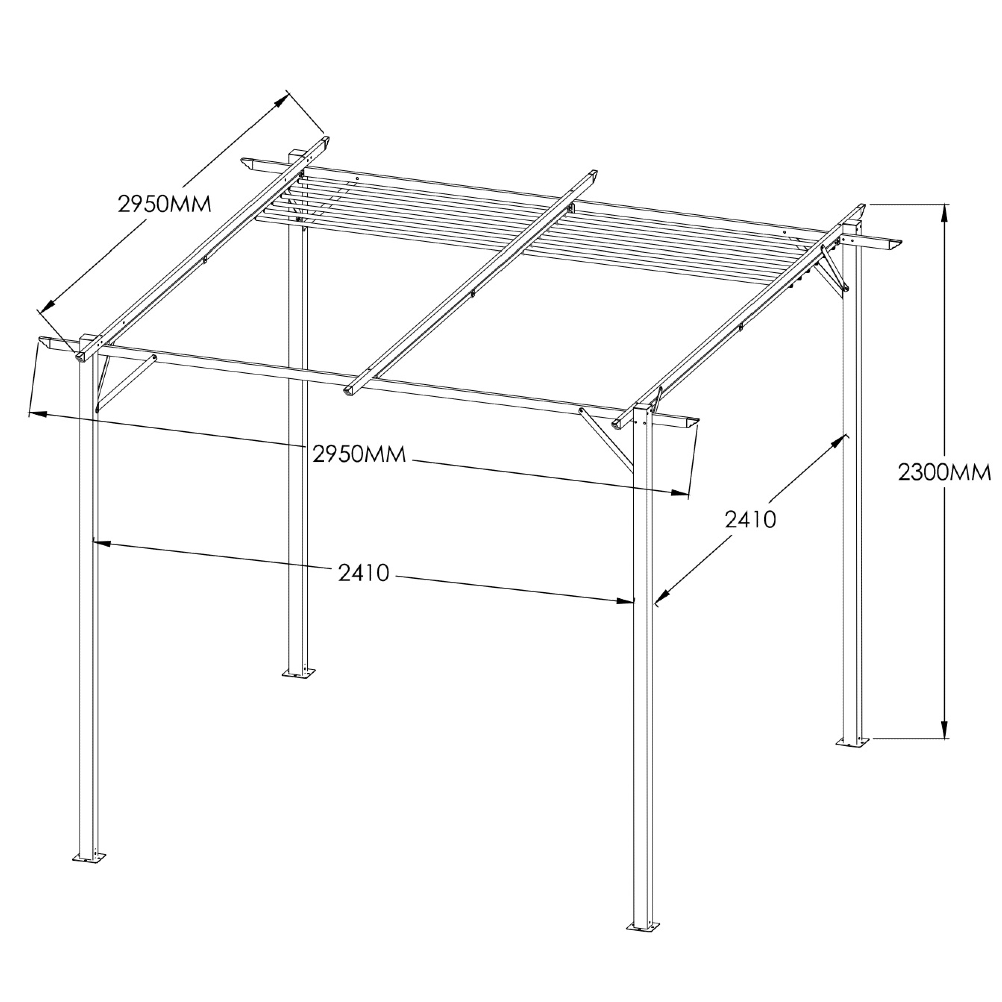Pergolato da giardino/terrazza Vigo 2,9 x 2,9 m ecru PATIO
