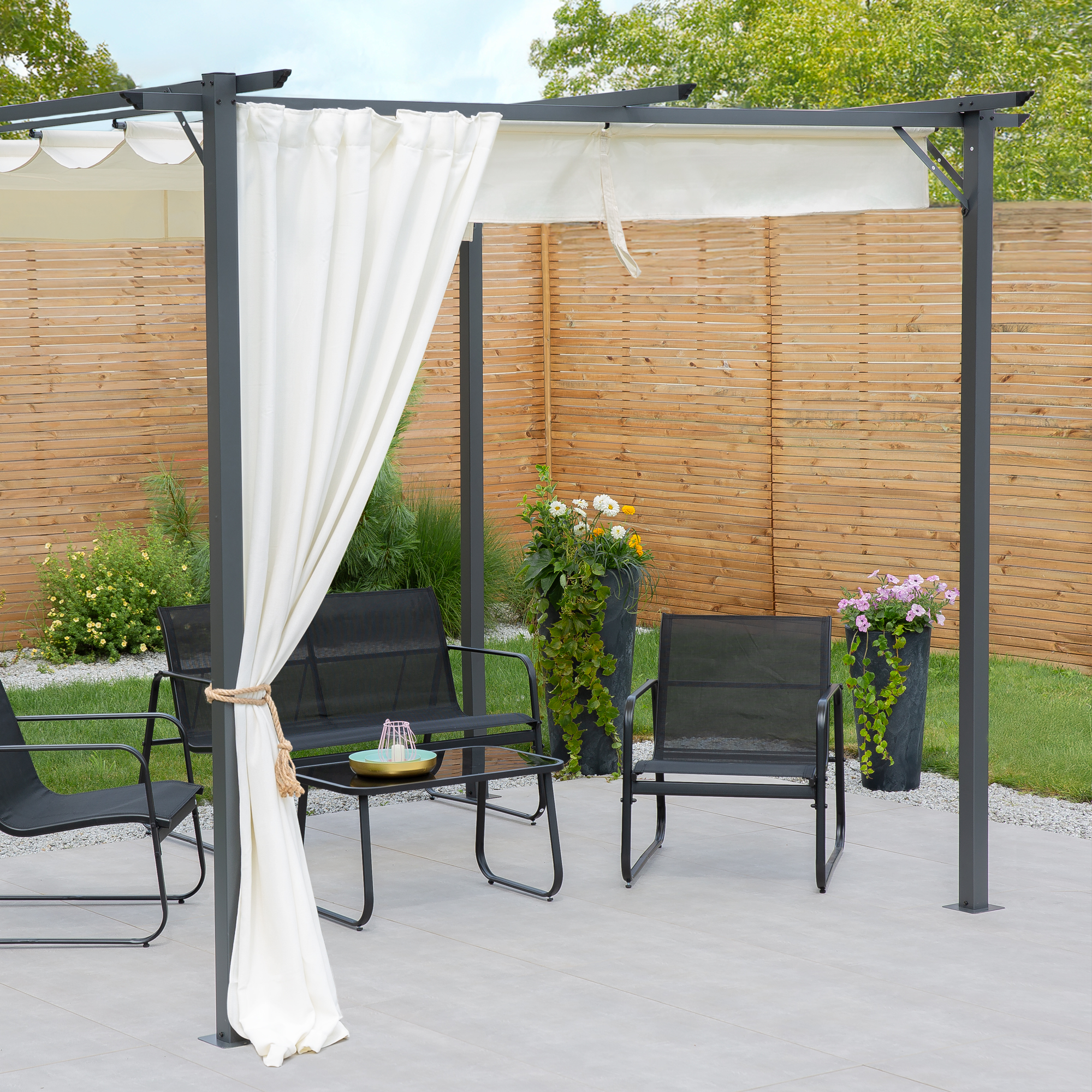 Pergolato da giardino/terrazza Vigo 2,9 x 2,9 m ecru PATIO