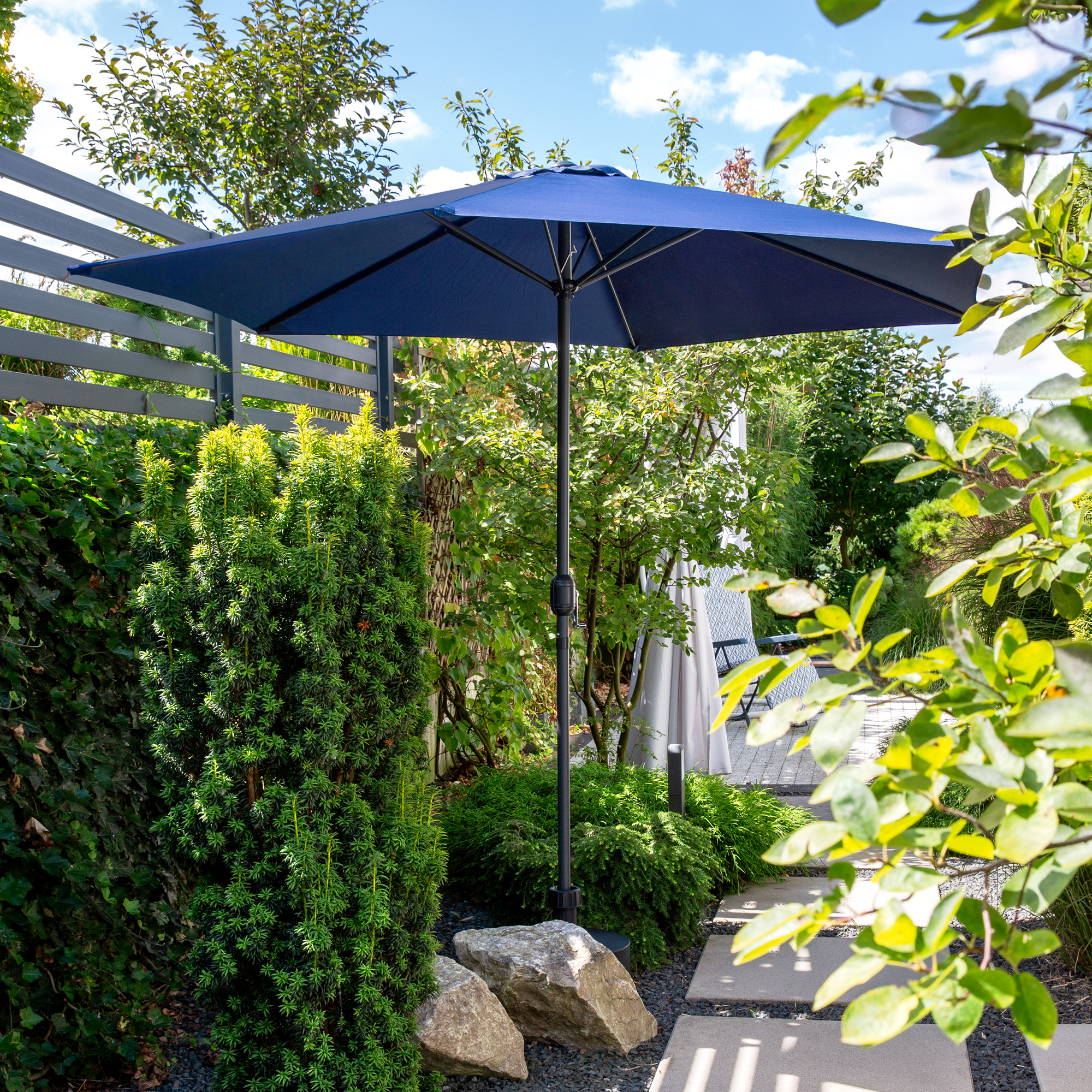 Sonnenschirm 3 M dunkelblau / anthrazit PATIO