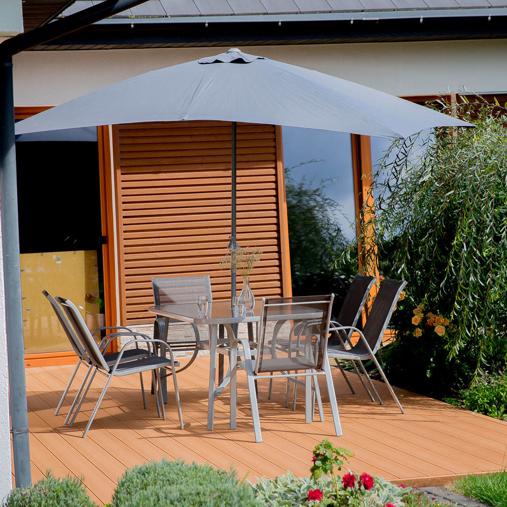 Komplet mebli ogrodowych z parasolem Evora srebrny PATIO II GAT