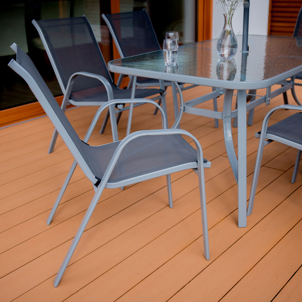 Komplet mebli ogrodowych z parasolem Evora srebrny PATIO II GAT