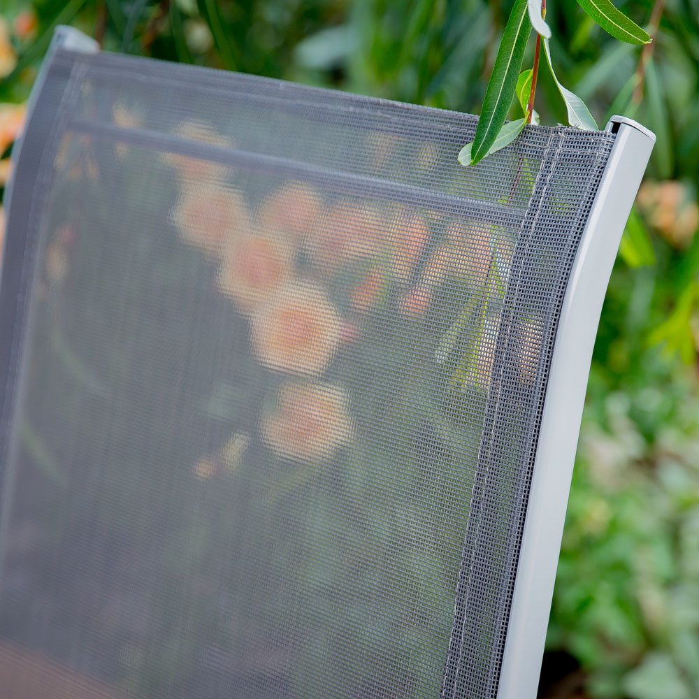 Komplet mebli ogrodowych z parasolem Evora srebrny PATIO II GAT