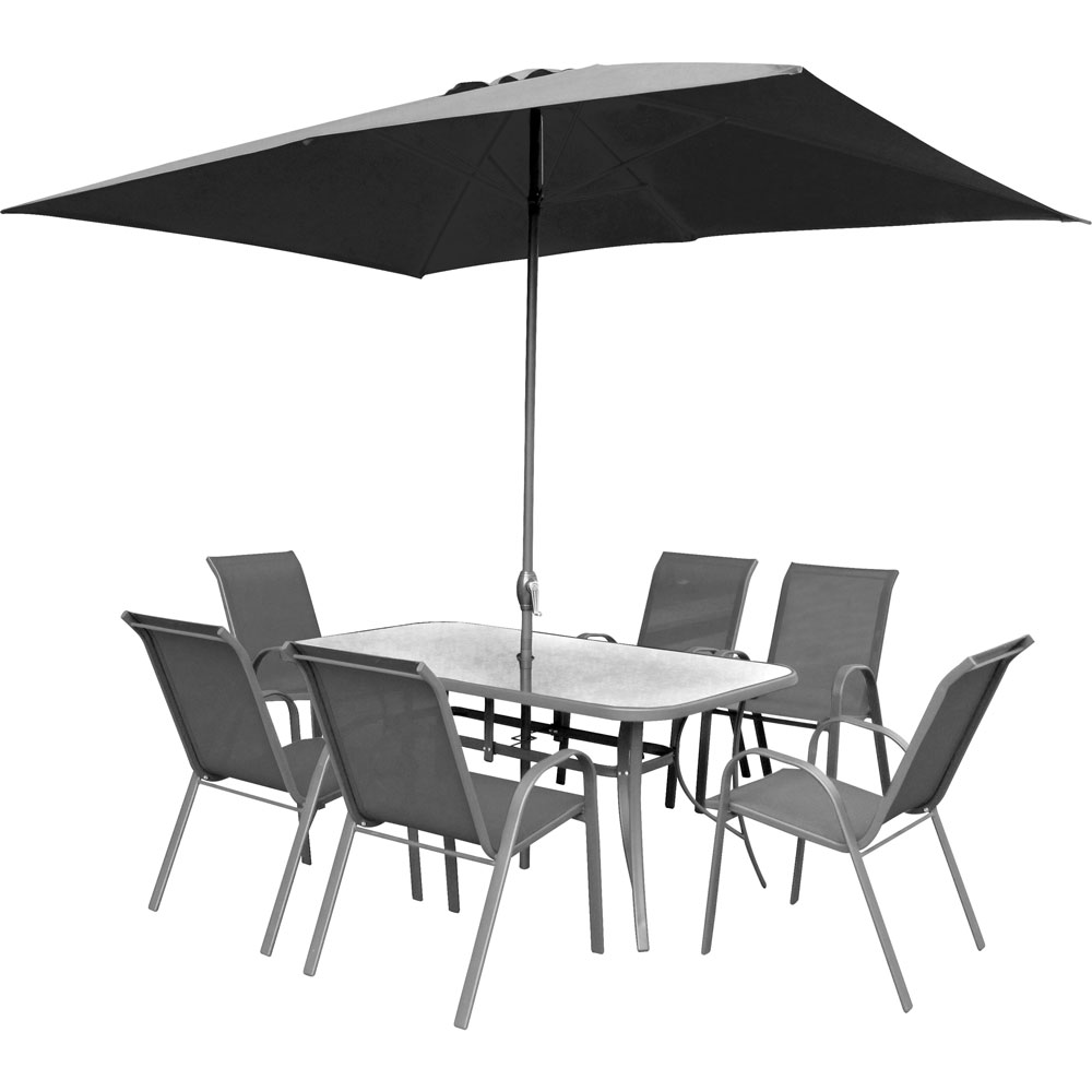 Komplet mebli ogrodowych z parasolem Evora srebrny PATIO II GAT