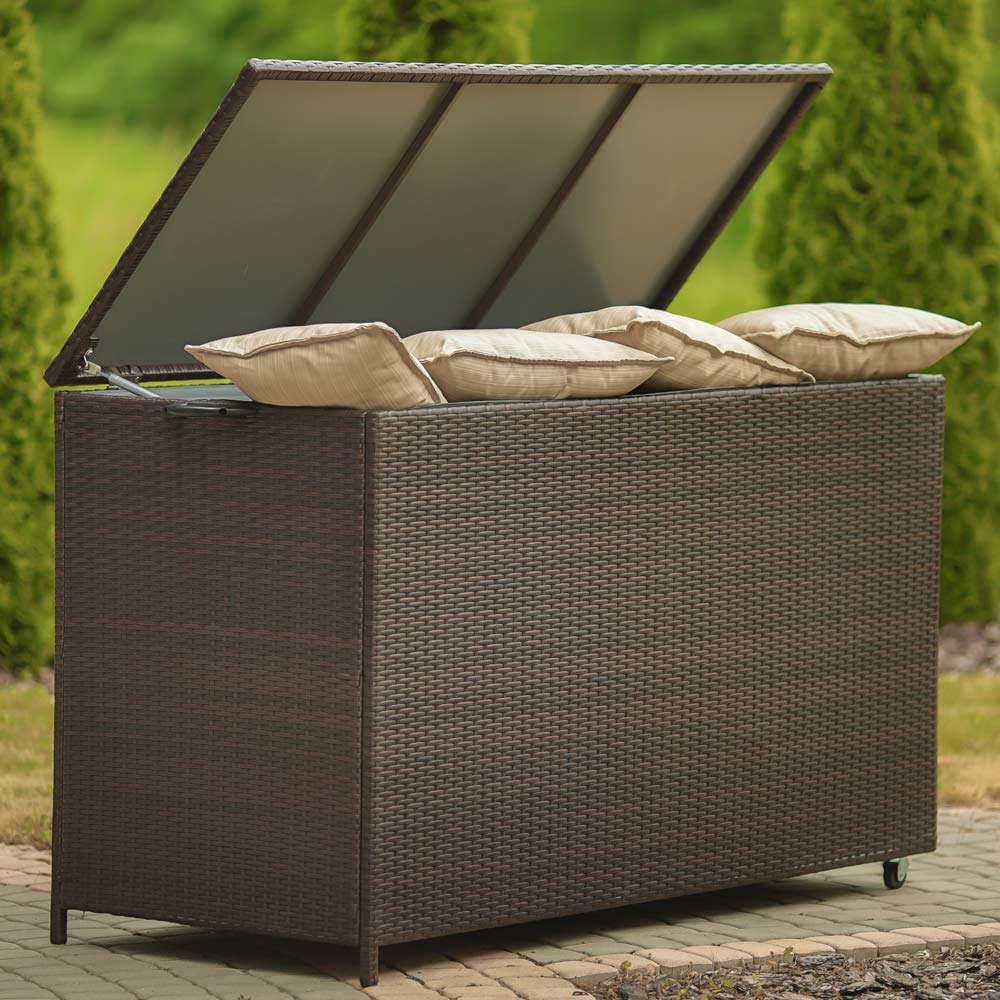 Zahradní box z technorattanu Wenge 160 x 75 x 95 cm PATIO