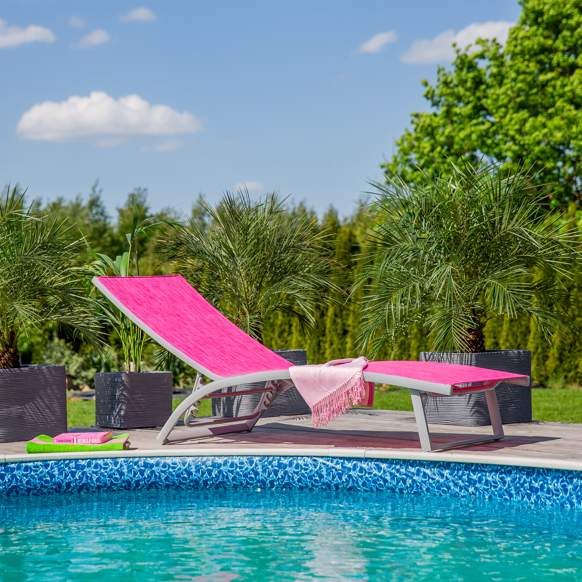 Sonnenliege Summer 5-fach verstellbar Fuchsie PATIO