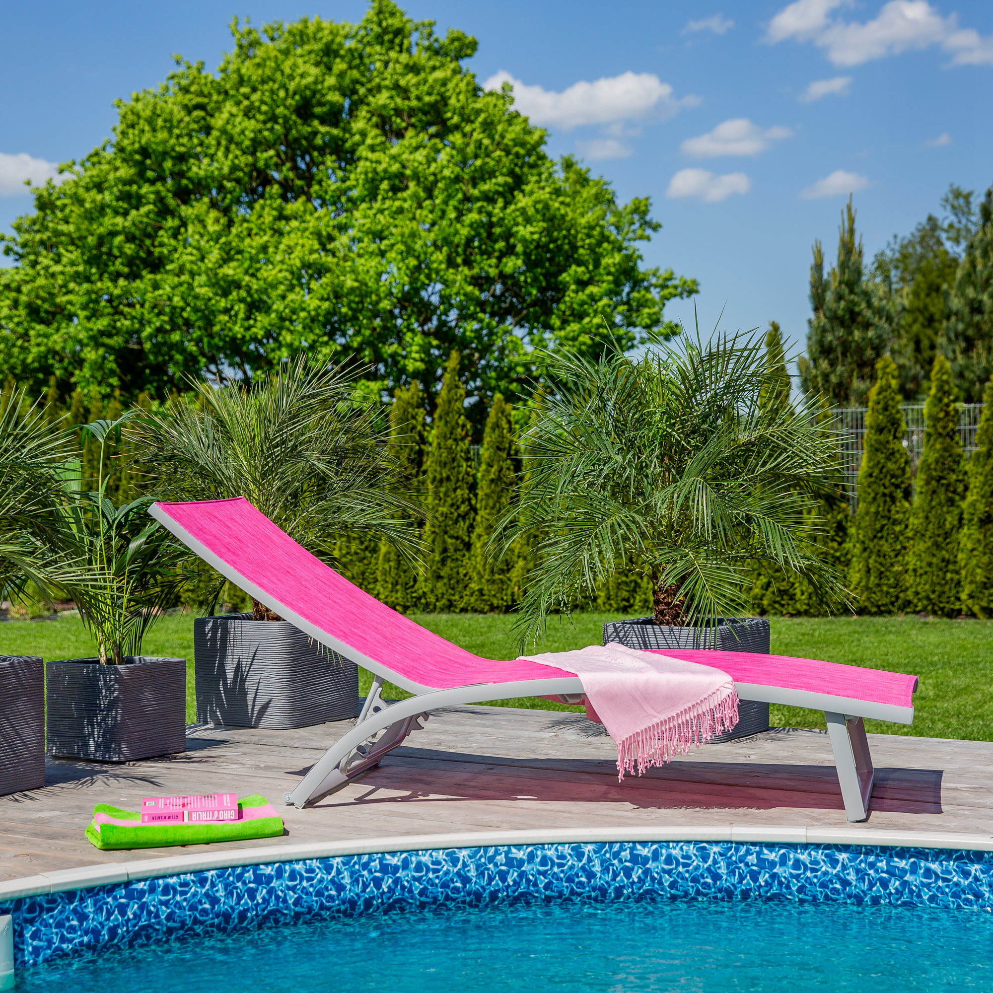 Sonnenliege Summer 5-fach verstellbar Fuchsie PATIO