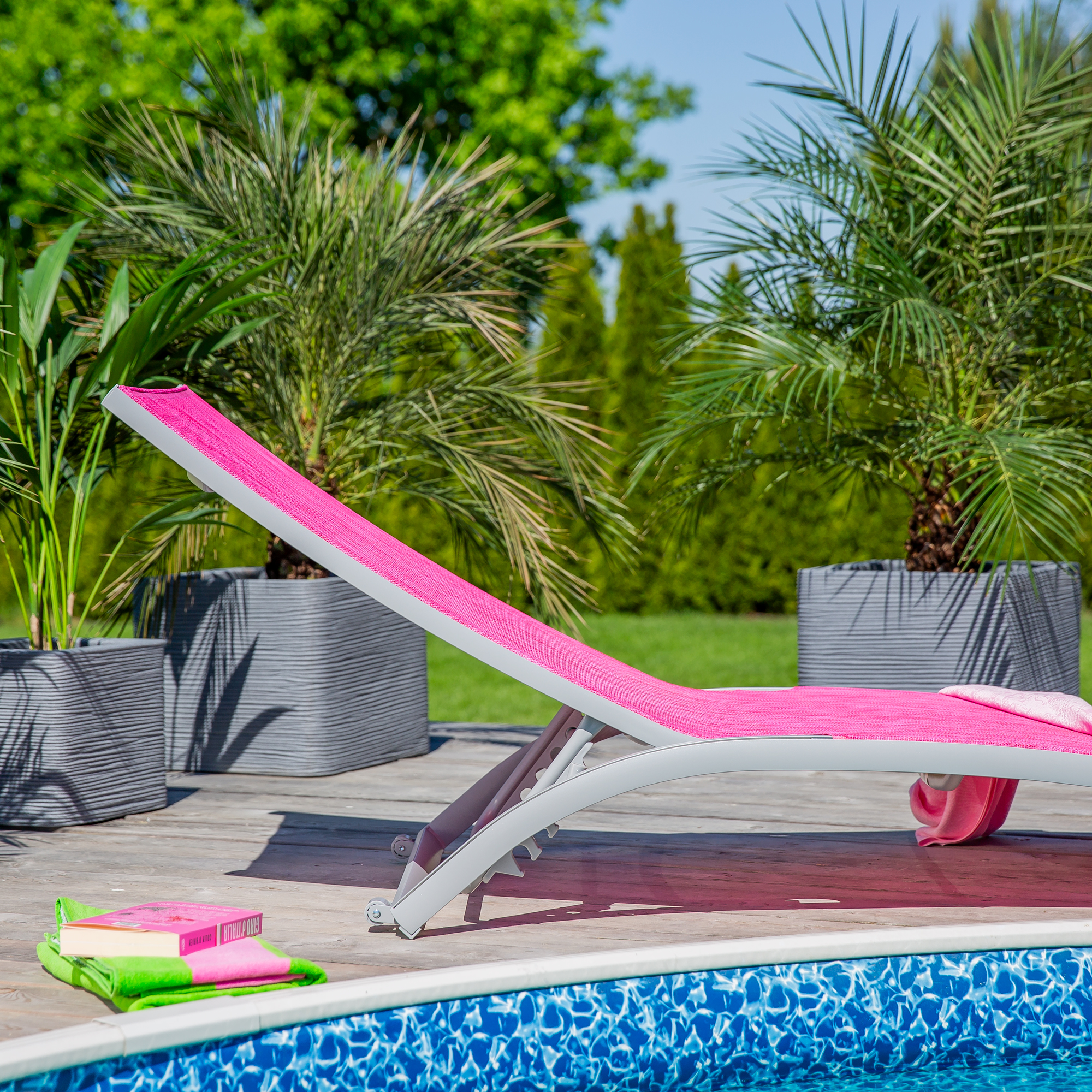Sonnenliege Summer 5-fach verstellbar Fuchsie PATIO