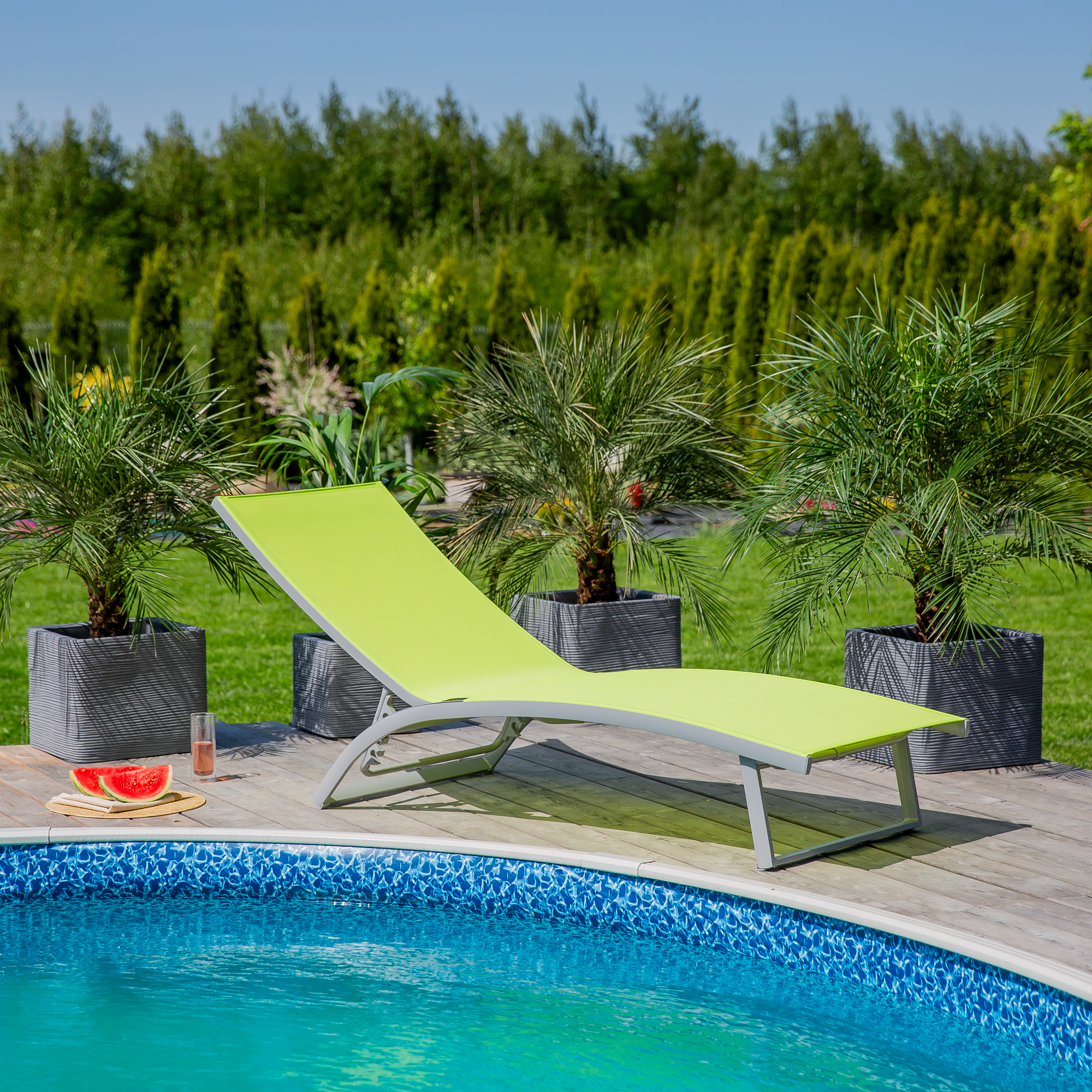 Lettino prendisole Summer 5 posizioni lime PATIO