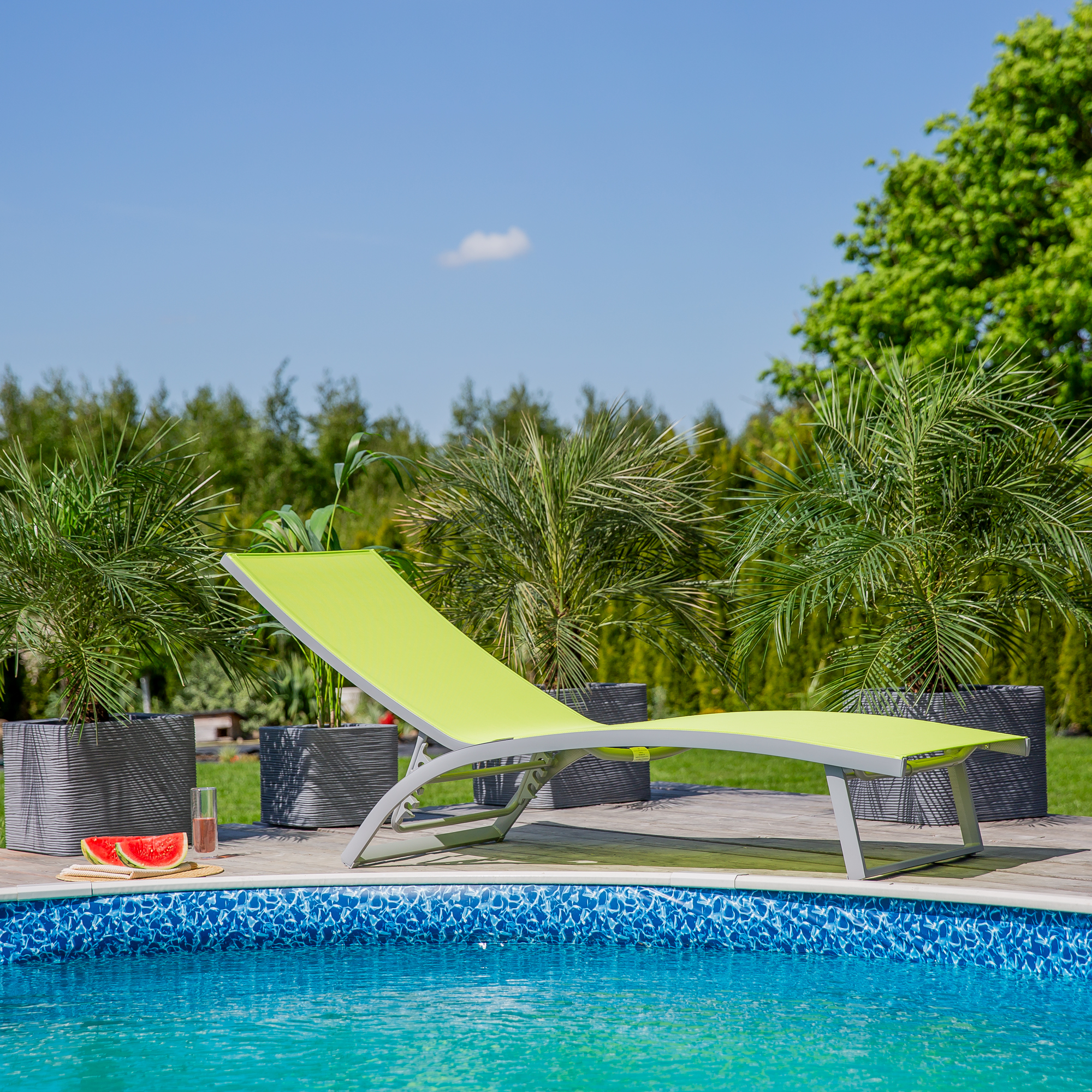 Lettino prendisole Summer 5 posizioni lime PATIO