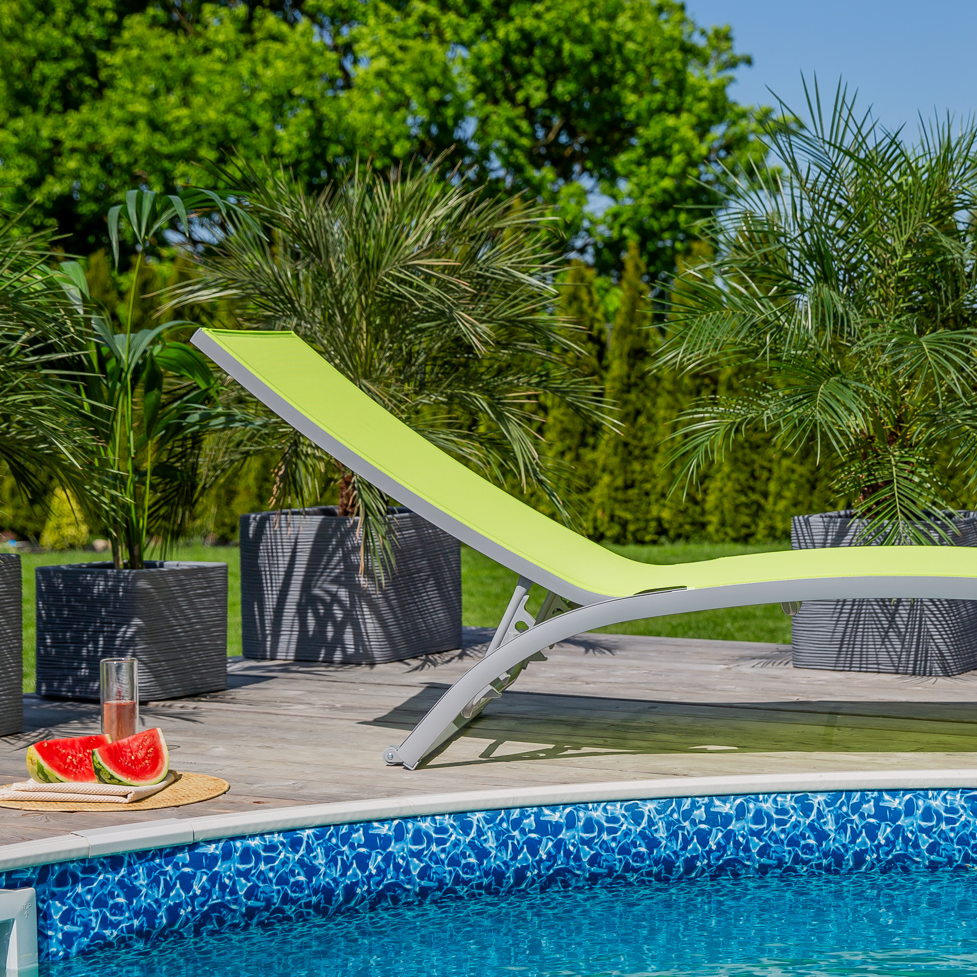 Lettino prendisole Summer 5 posizioni lime PATIO