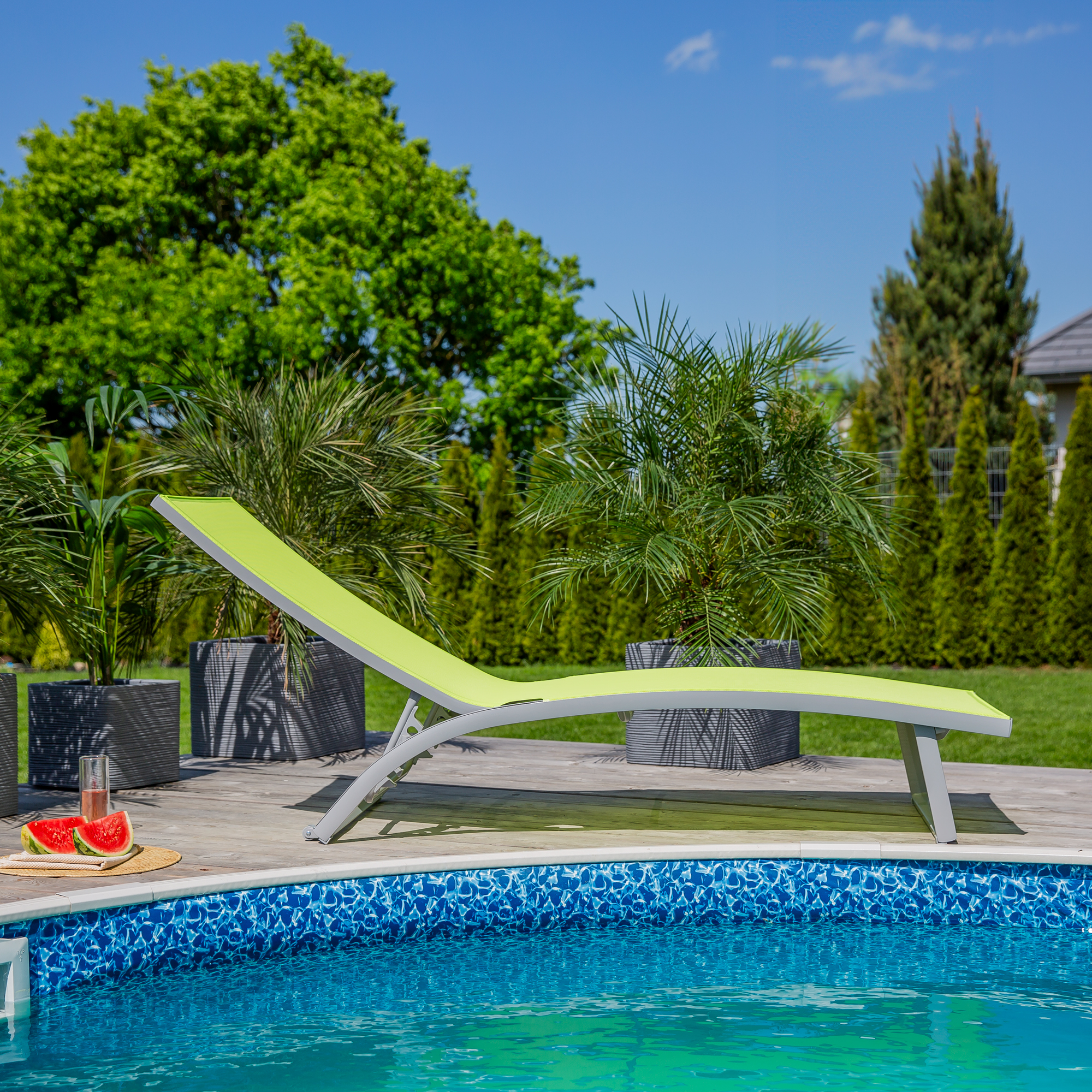 Lettino prendisole Summer 5 posizioni lime PATIO