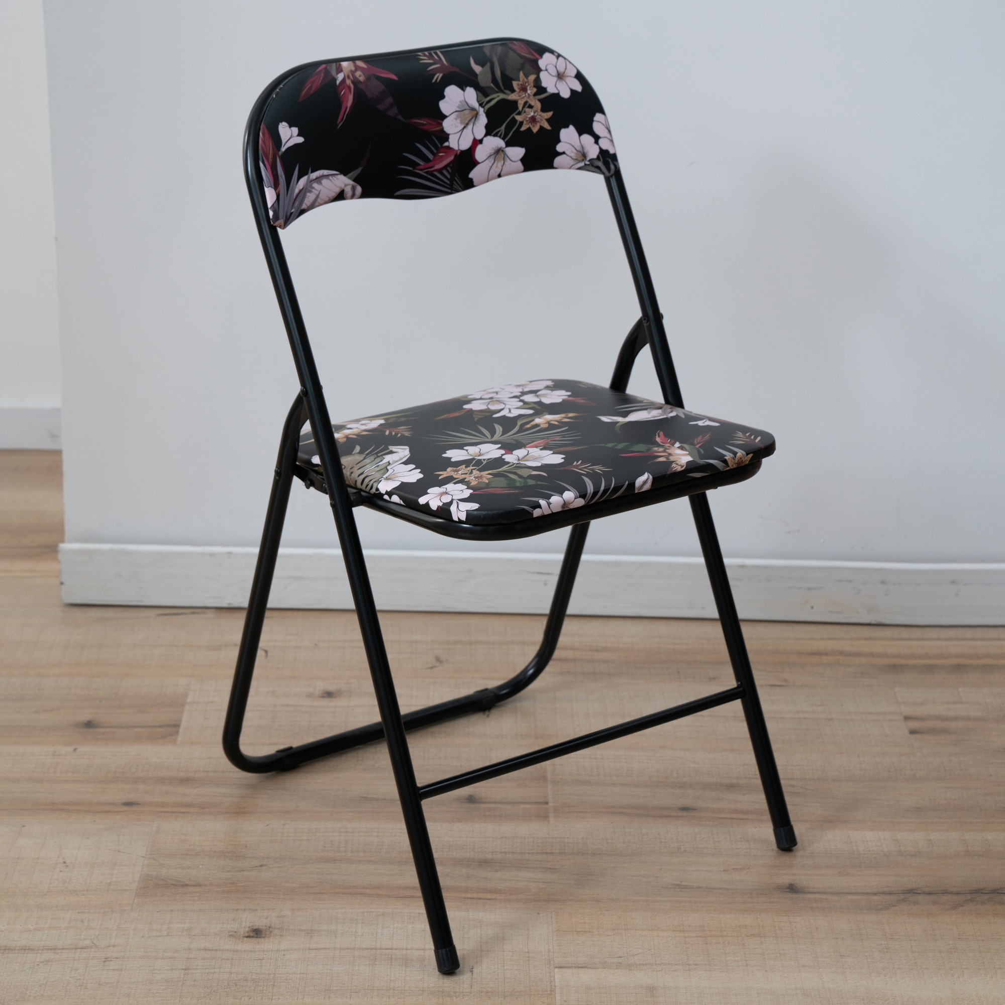 Campingstol Flower Black 46,5 x 44 x 78 cm PATIO  
