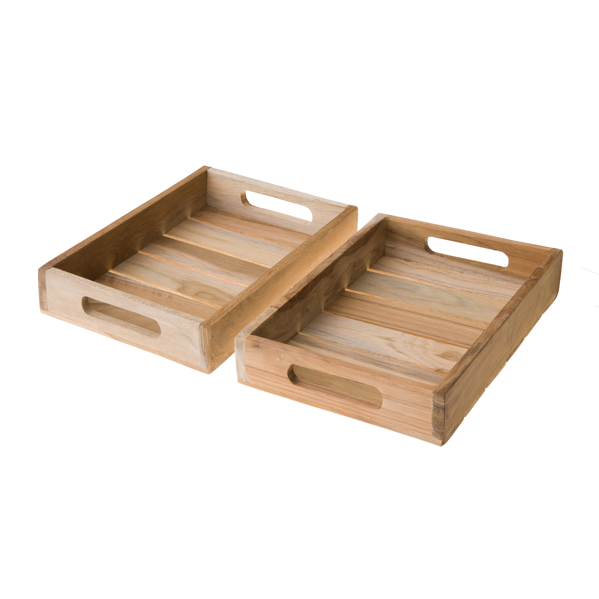 3 Tabletts aus Teakholz TWEAKWOOD