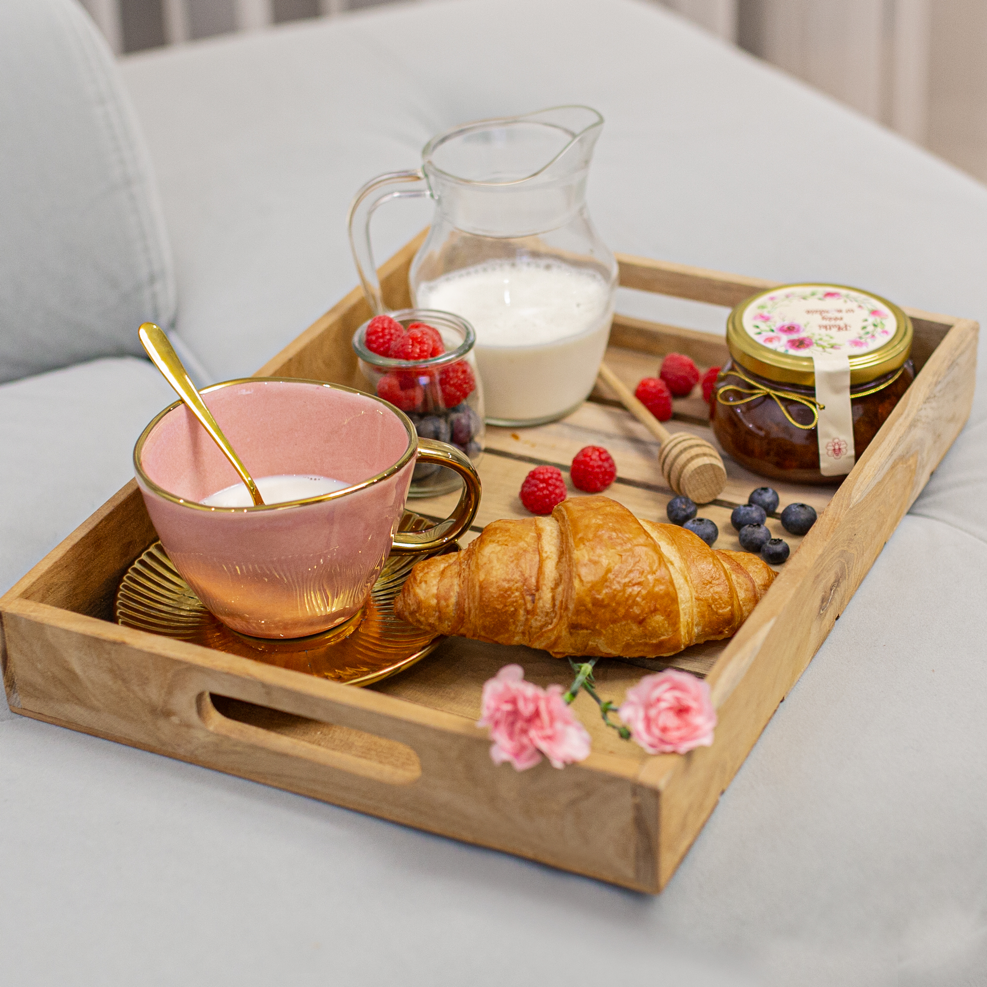 3 Tabletts aus Teakholz TWEAKWOOD