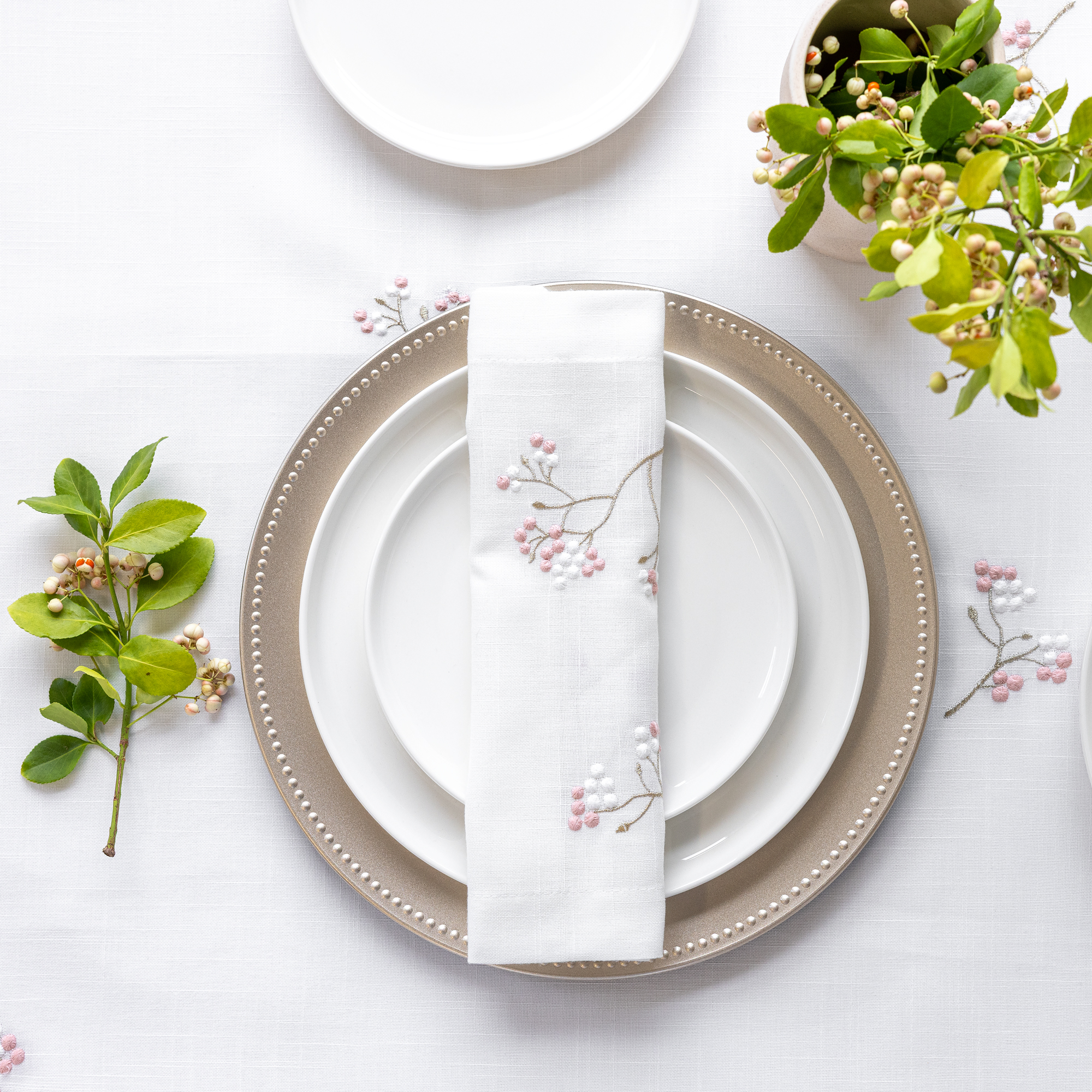 Sottopiatto decorativo Perline champagne 33 cm AMBITION