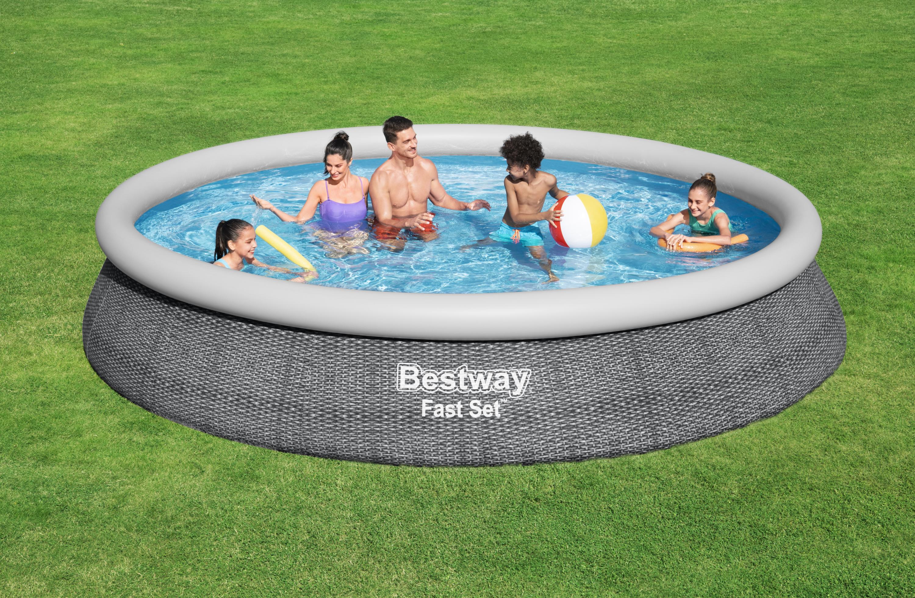 Schnellaufbaupool Fast Set 457 x 84 cm grau BESTWAY
