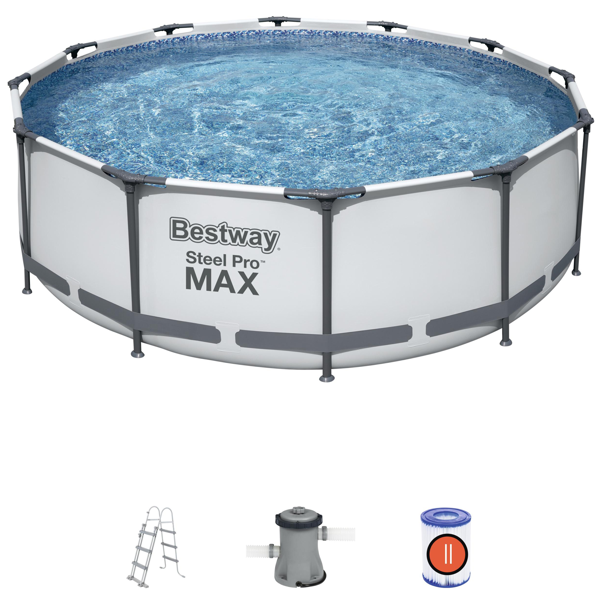 Stahlrahmen-Pool Steel Pro 366 x 100 cm 9150 l 4 in 1 BESTWAY