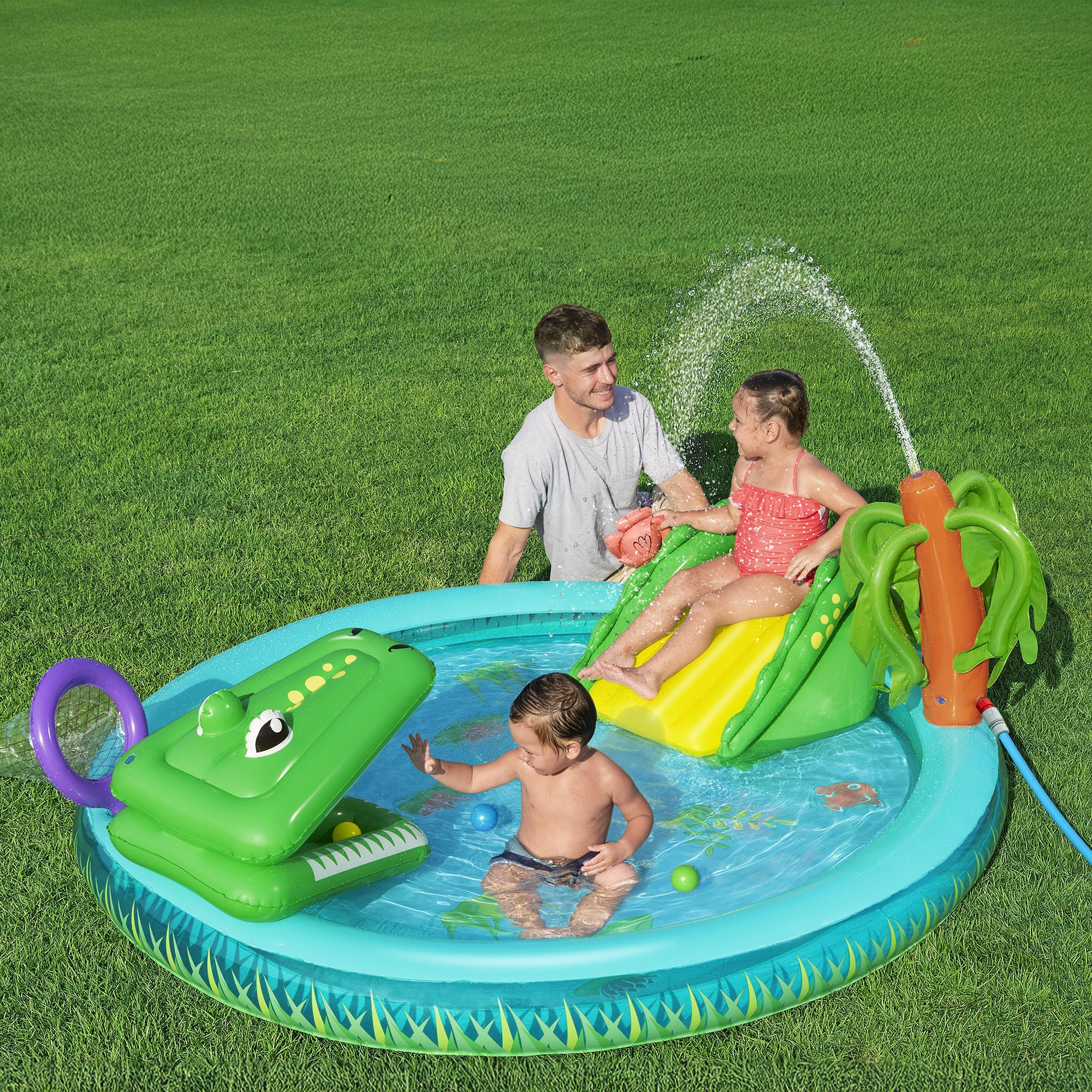 Tobogan gonflabil cu bazin Crocodile Cove 224 x 181 x 72 cm BESTWAY  