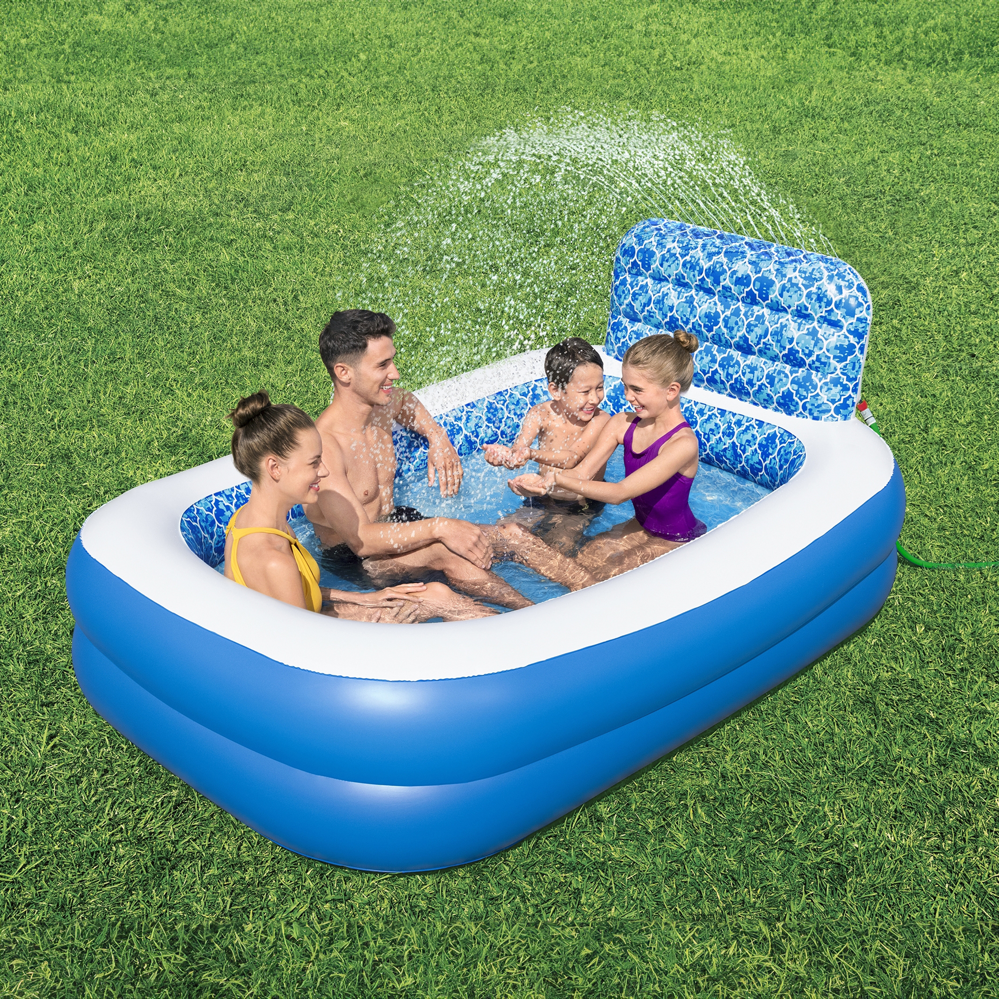 Family Pool Waterfall Oasis™ mit Wassersprinkler 229 x 152 x 96 cm 702 L BESTWAY