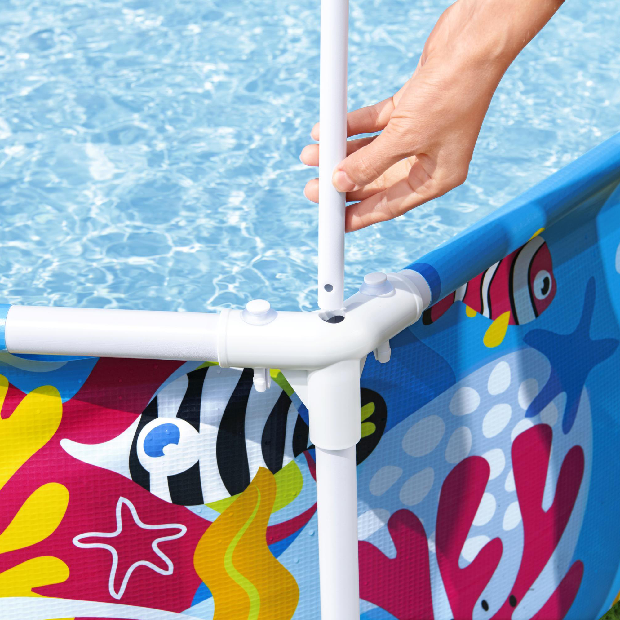 Nadzemní bazén s rámem Steel Pro se stříškou a sprchou 183 x 51 cm, 930 l BESTWAY