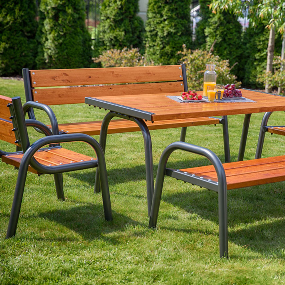 Banco Park con respaldo 150 x 74 x 86 cm PATIO
