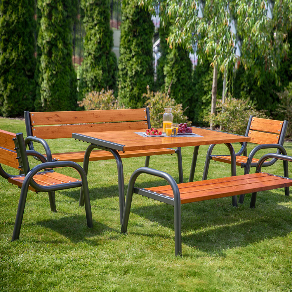 Panchina con schienale Park 170 x 74 x 86 cm PATIO