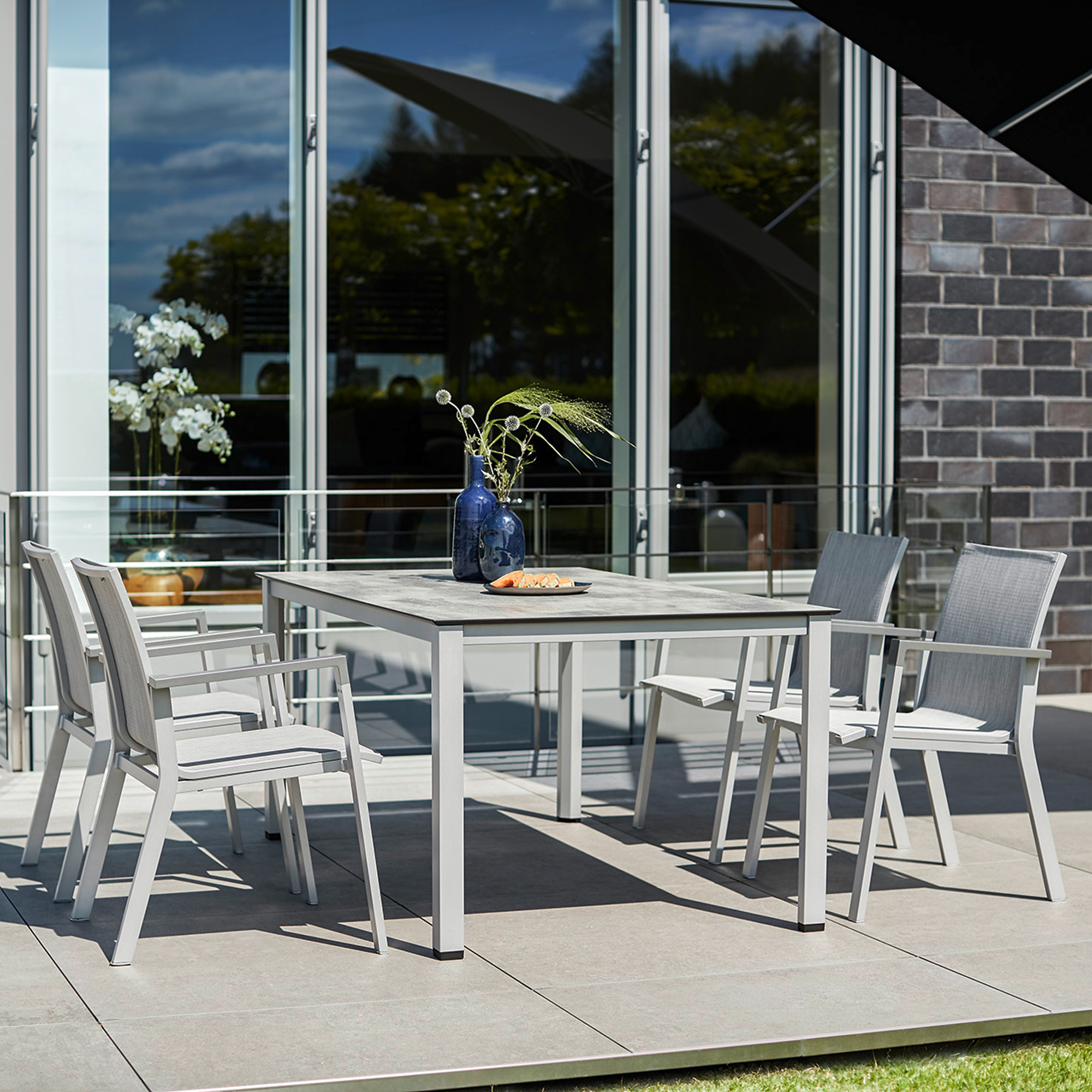 Gartenstuhl Gestell Cubic 220 x 95 x 72 cm Silber KETTLER 0311925-0000