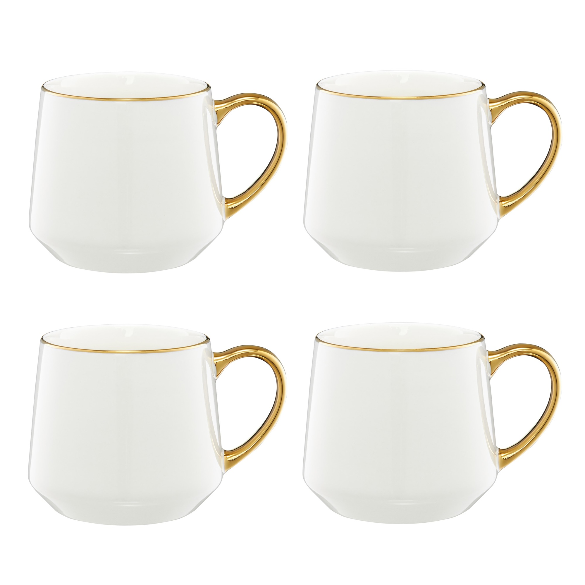 Becher Set Royal 460 ml 4-teilig weiß-golden AMBITION