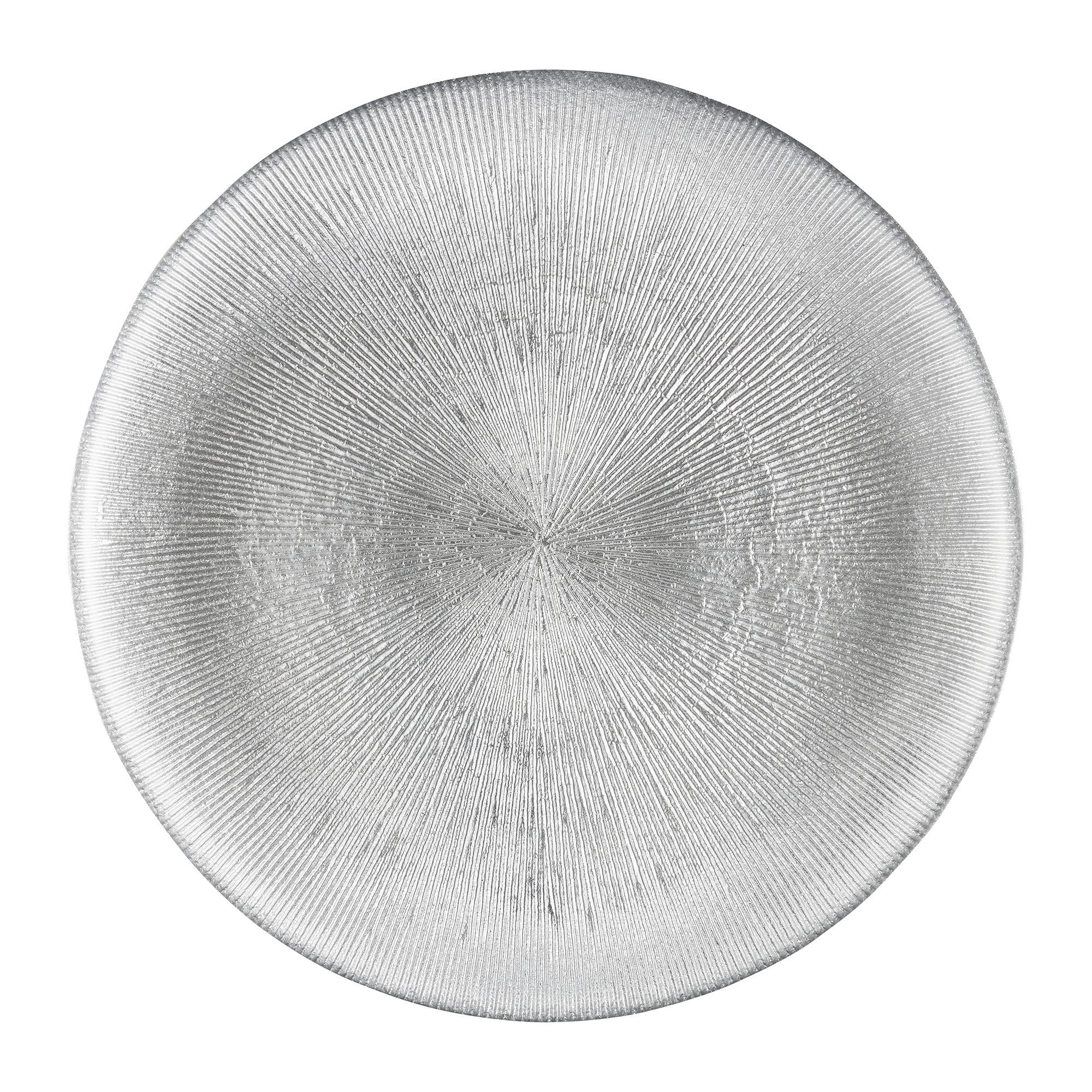 Skleněný servírovací talíř Serve Silver 27 cm AMBITION