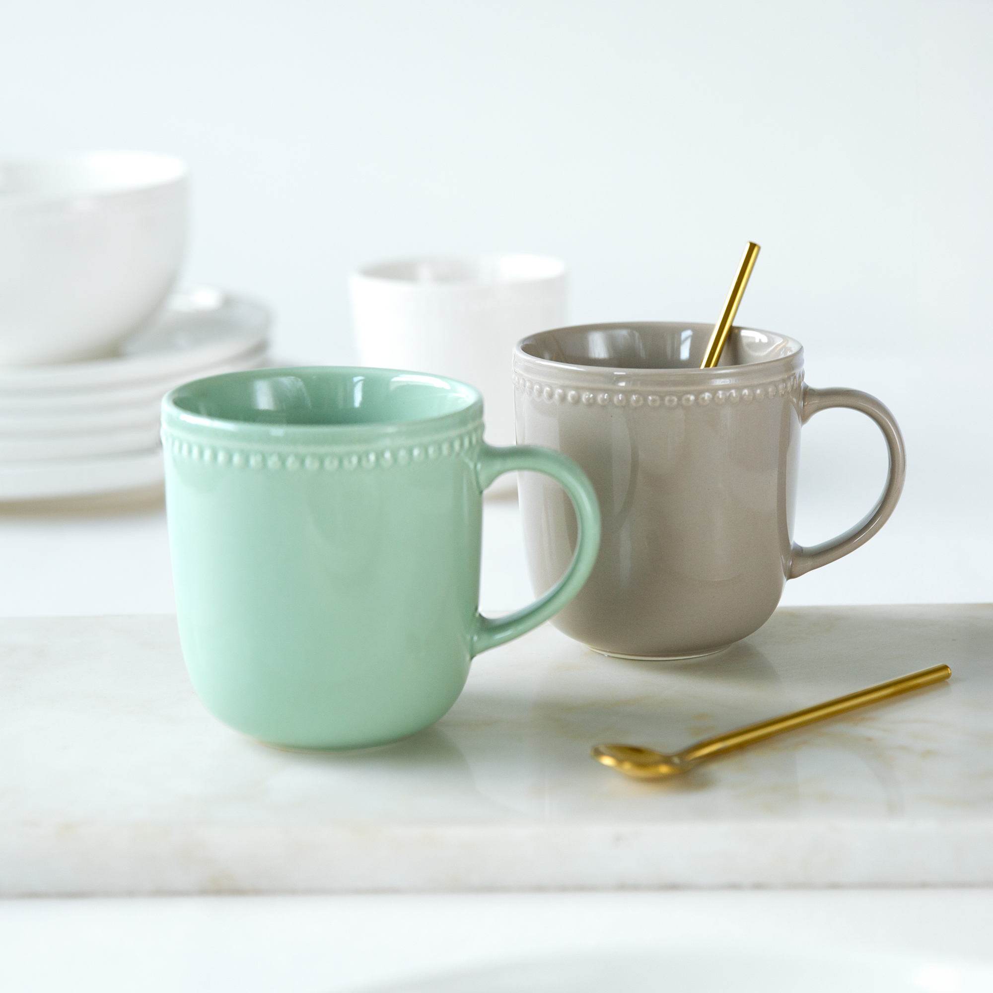 Tazza Perline verde 380 ml AMBITION