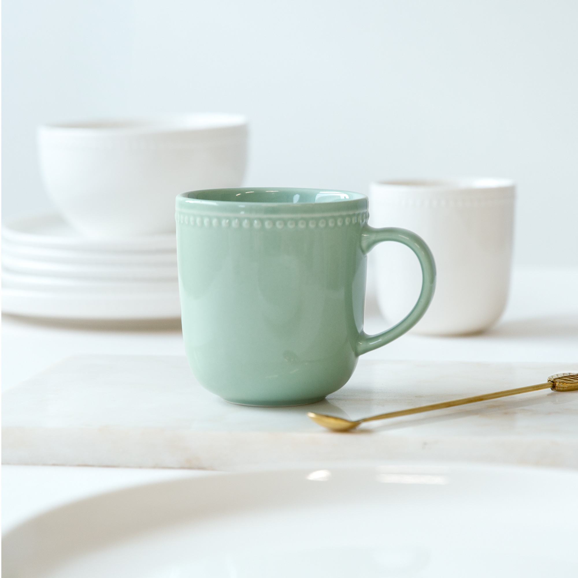 Tazza Perline verde 380 ml AMBITION