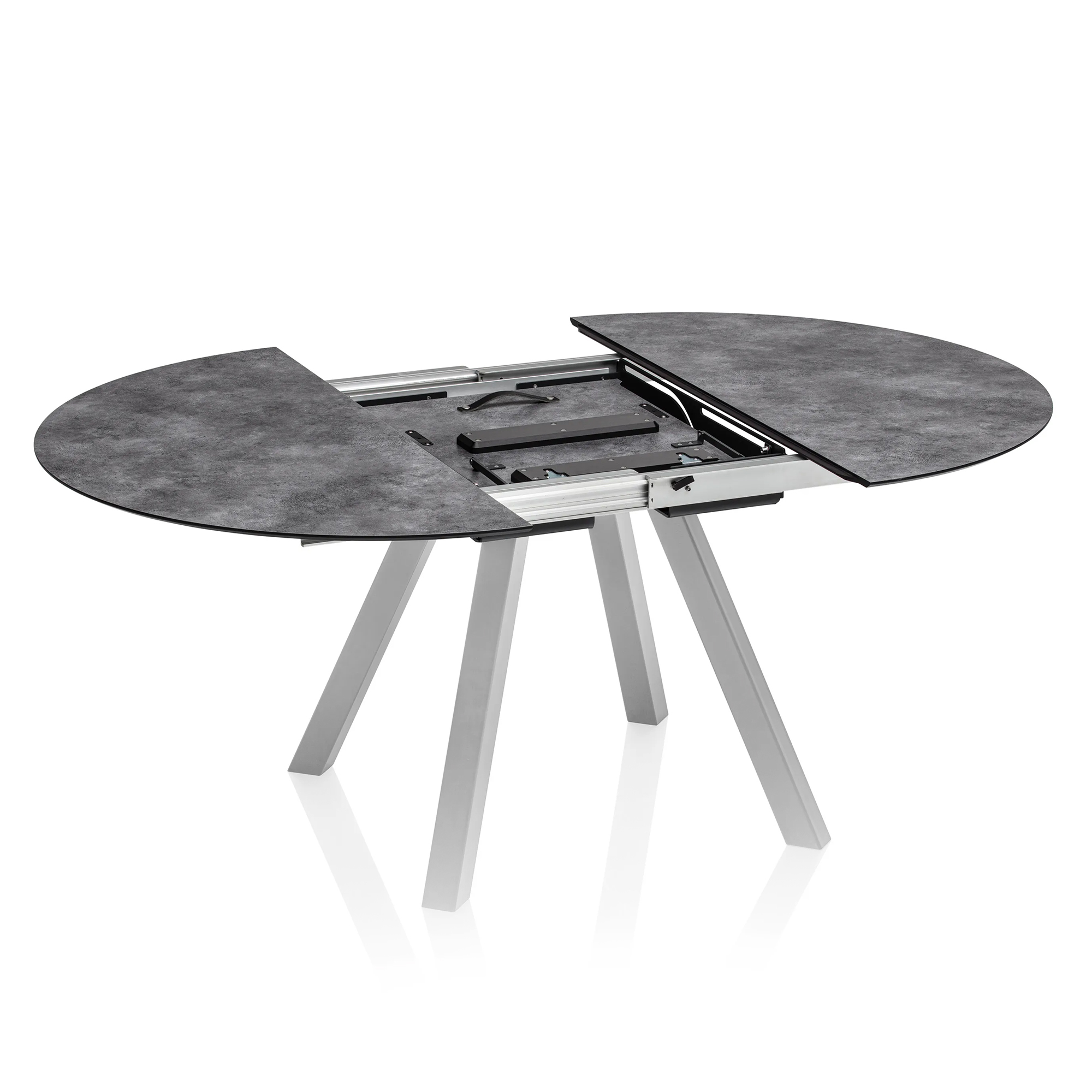 Stół ogrodowy rozkładany HPL 120 / 170 x 120 cm srebrno-antracytowy KETTLER