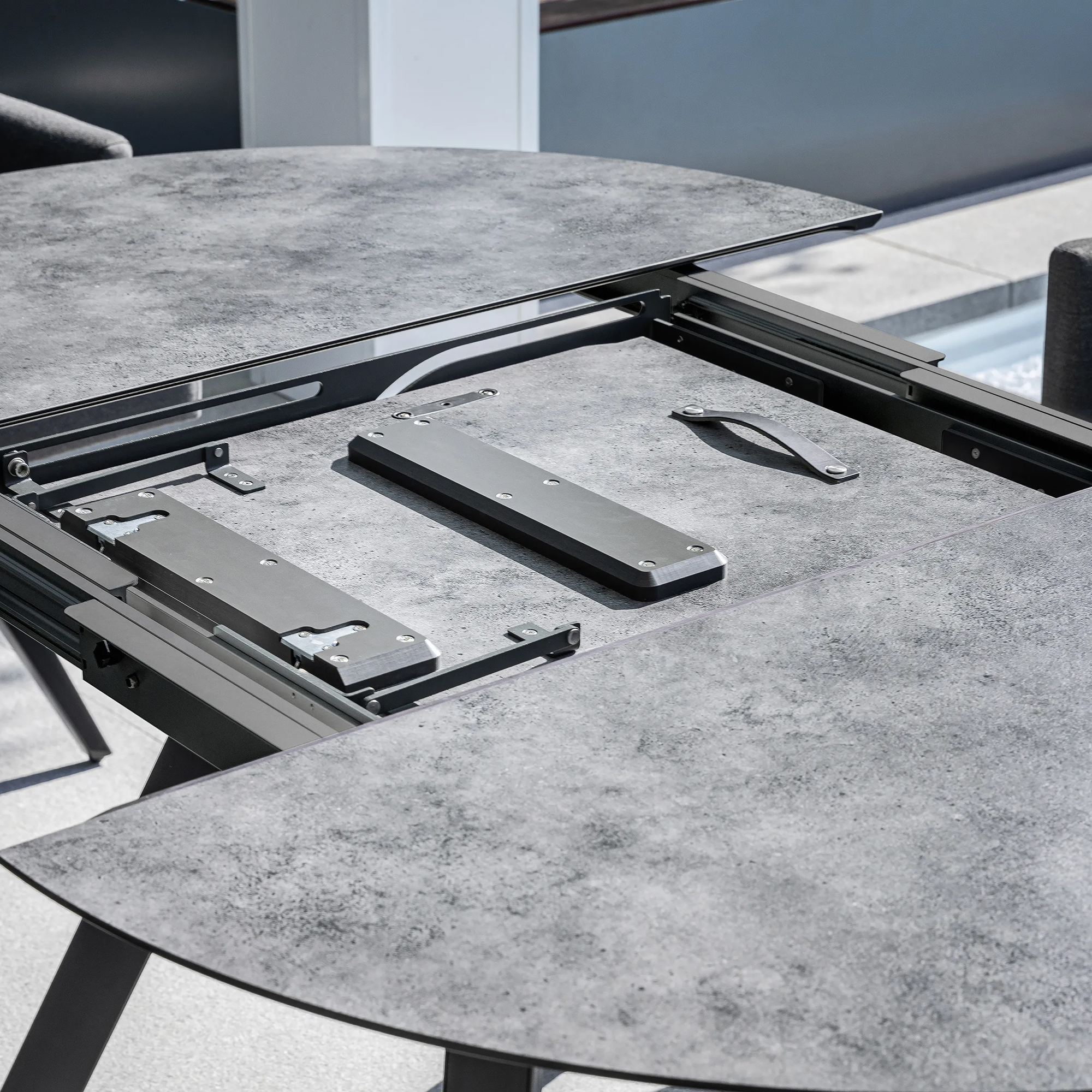 Stół ogrodowy rozkładany HPL 120 / 170 x 120 cm antracytowy KETTLER