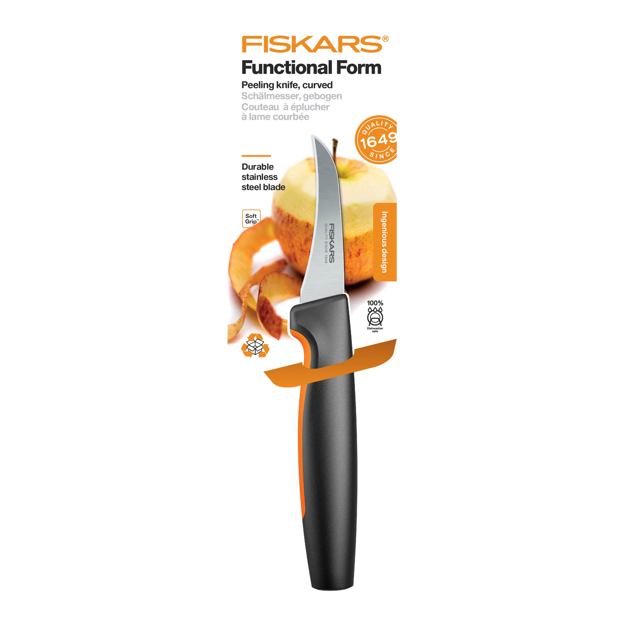 Zahnutý loupací nůž Functional Form 7 cm FISKARS