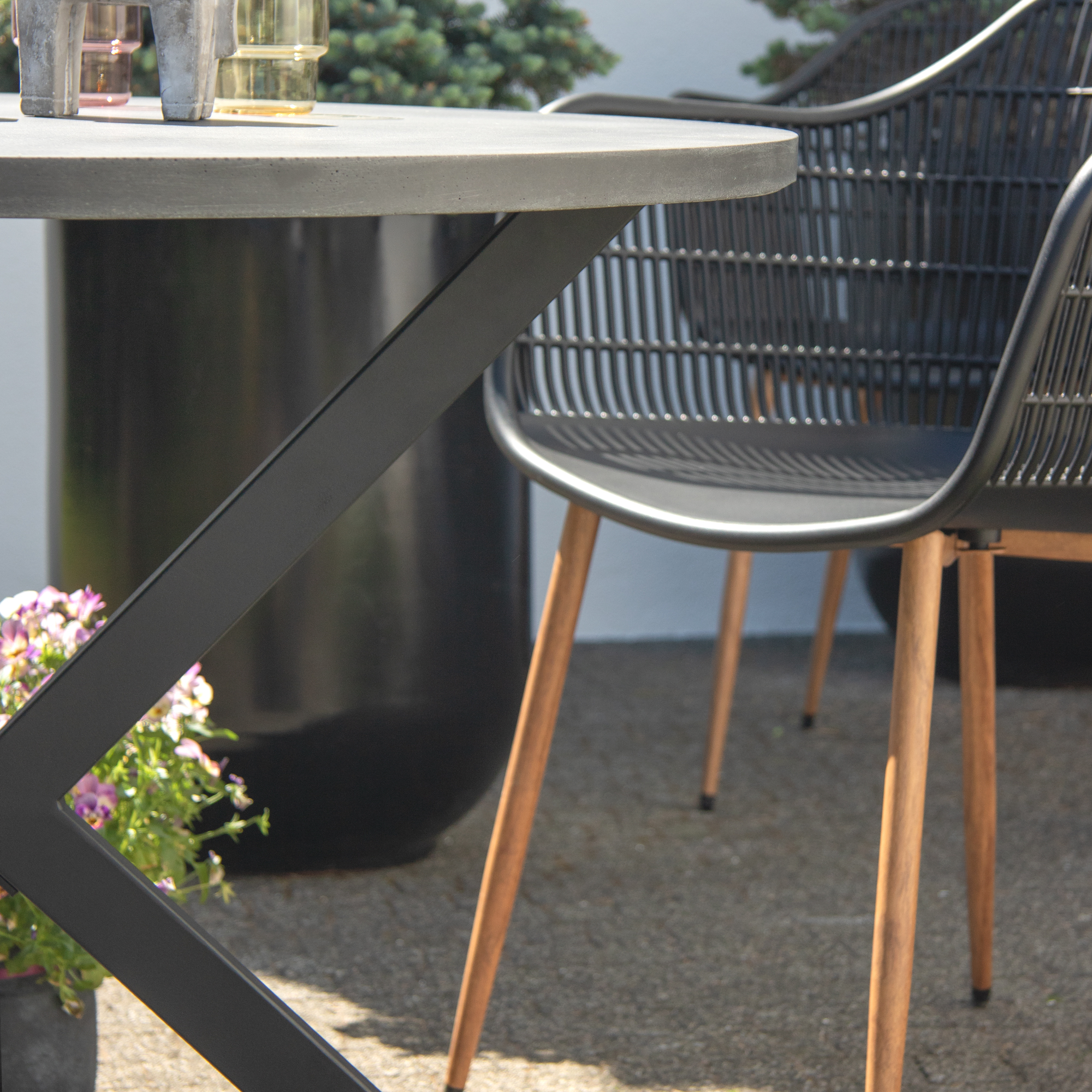 Table e jardin Lukka 100 cm grise PATIO