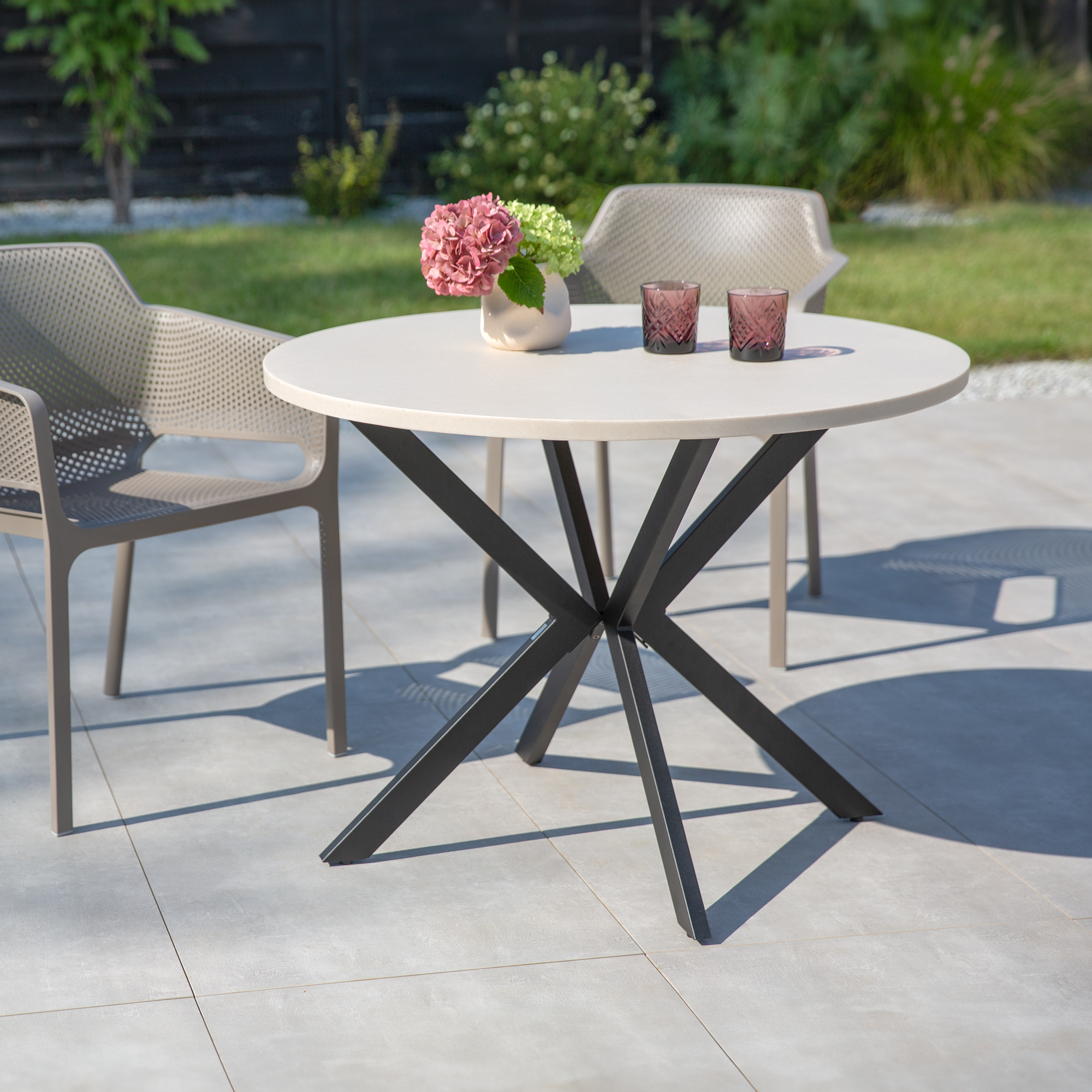 Zahradní stůl Lukka Natural Beige 100 cm PATIO