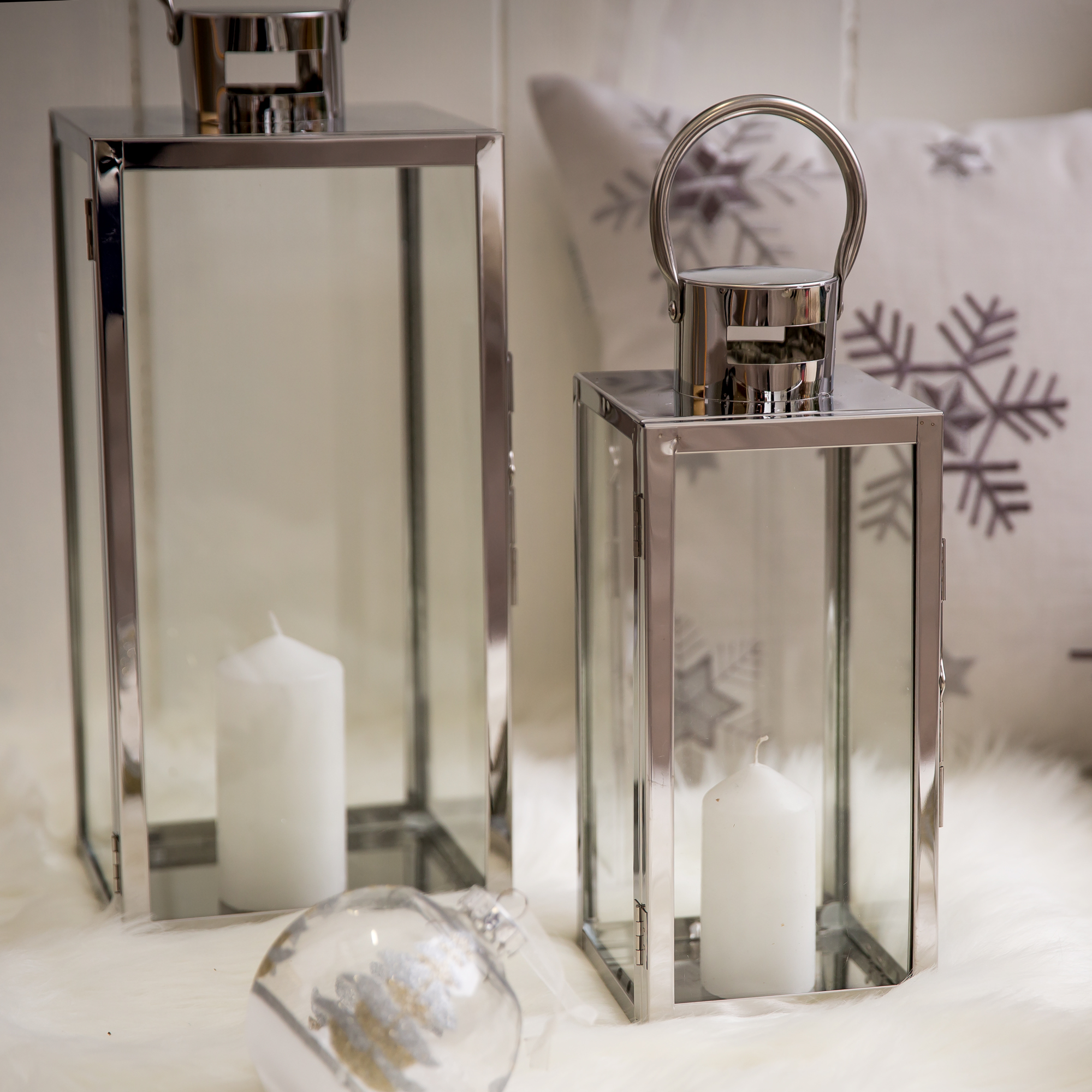Laterne / Leuchter Decor Silver 20,5 x 22 x 49,5 cm MY HOME