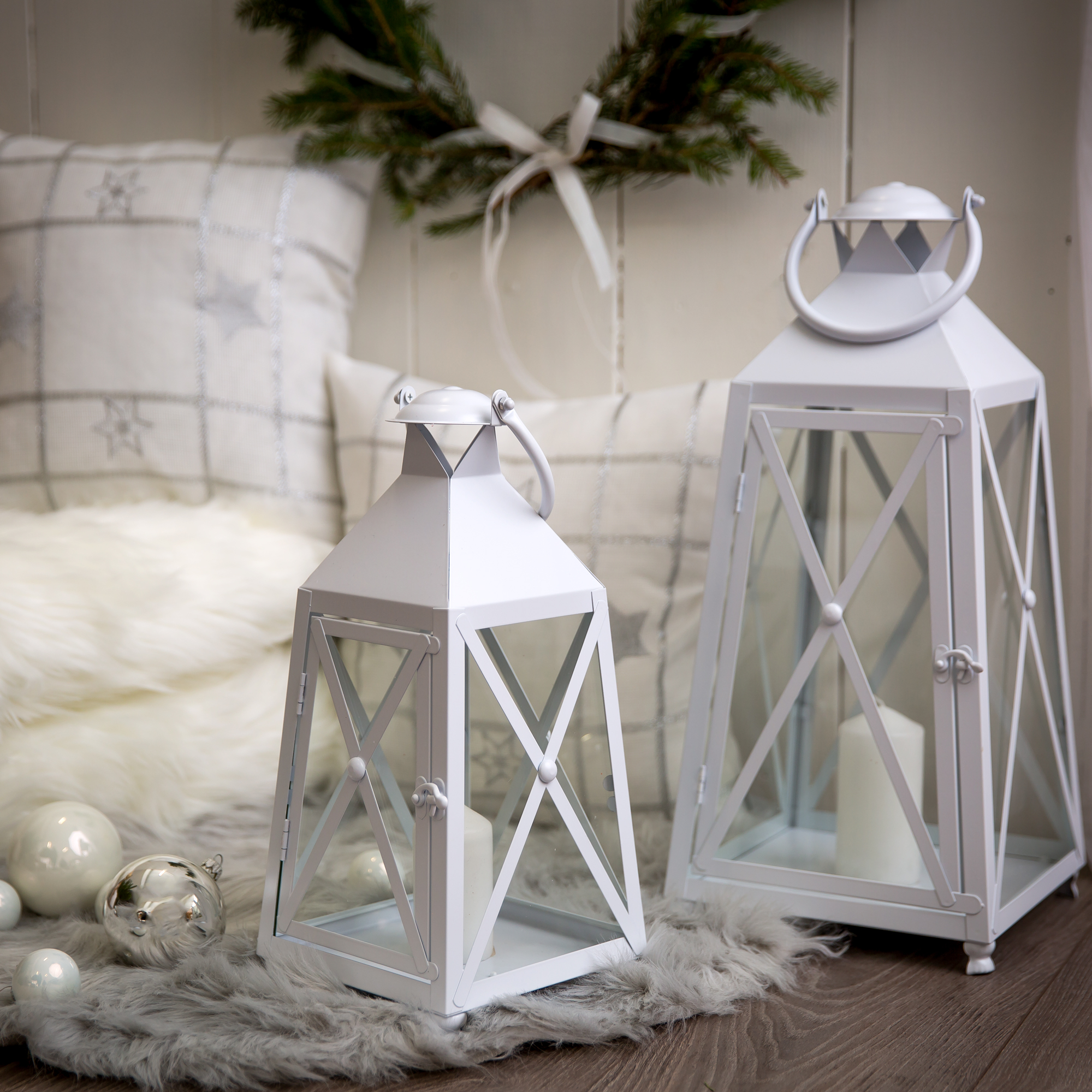 Lanterna White Decor 22,8 x 22,8 x 50 cm MY HOME