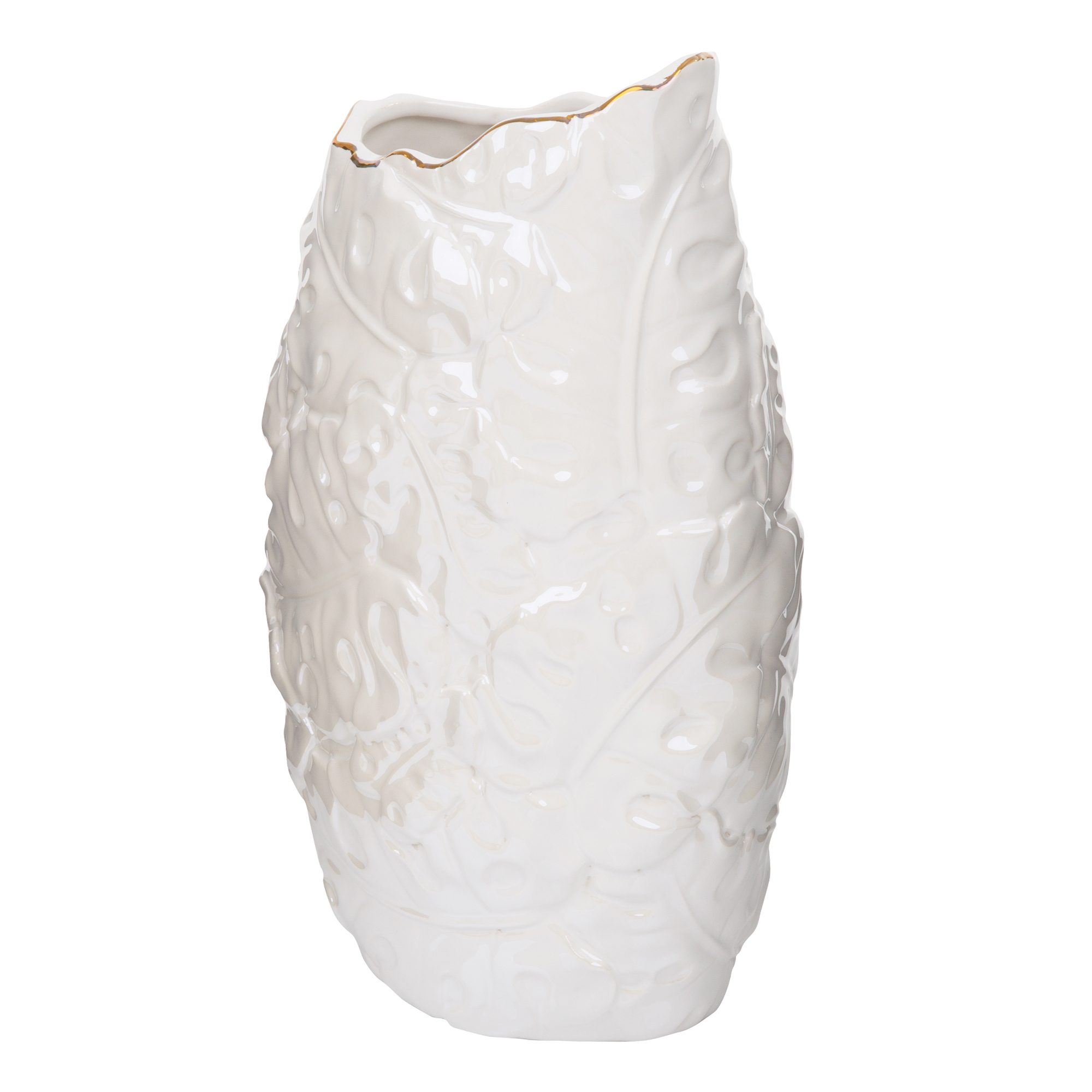 Vază decorativă Tropical 17,4 X 13,4 X 30 cm alb MY HOME