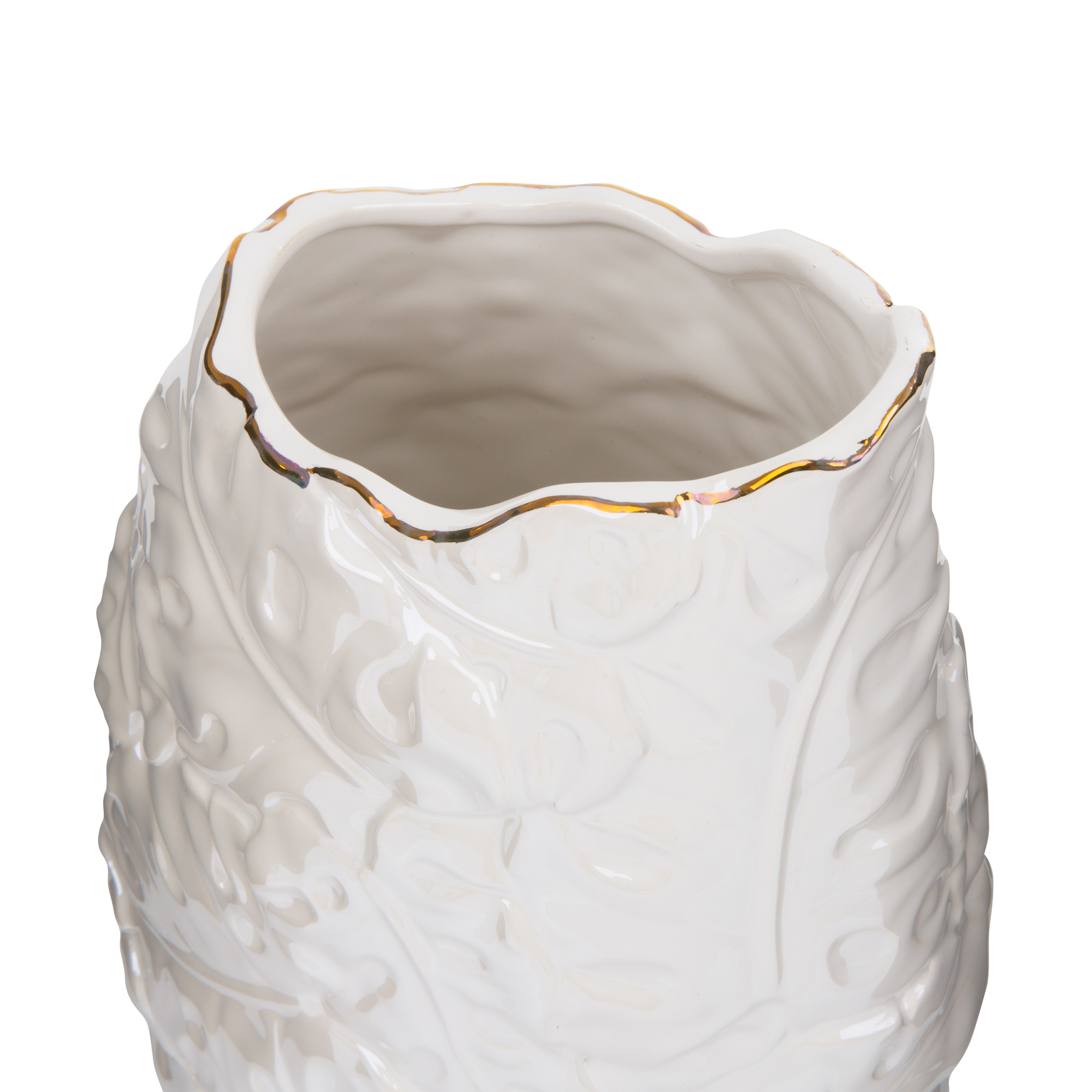 Vază decorativă Tropical 17,4 X 13,4 X 30 cm alb MY HOME