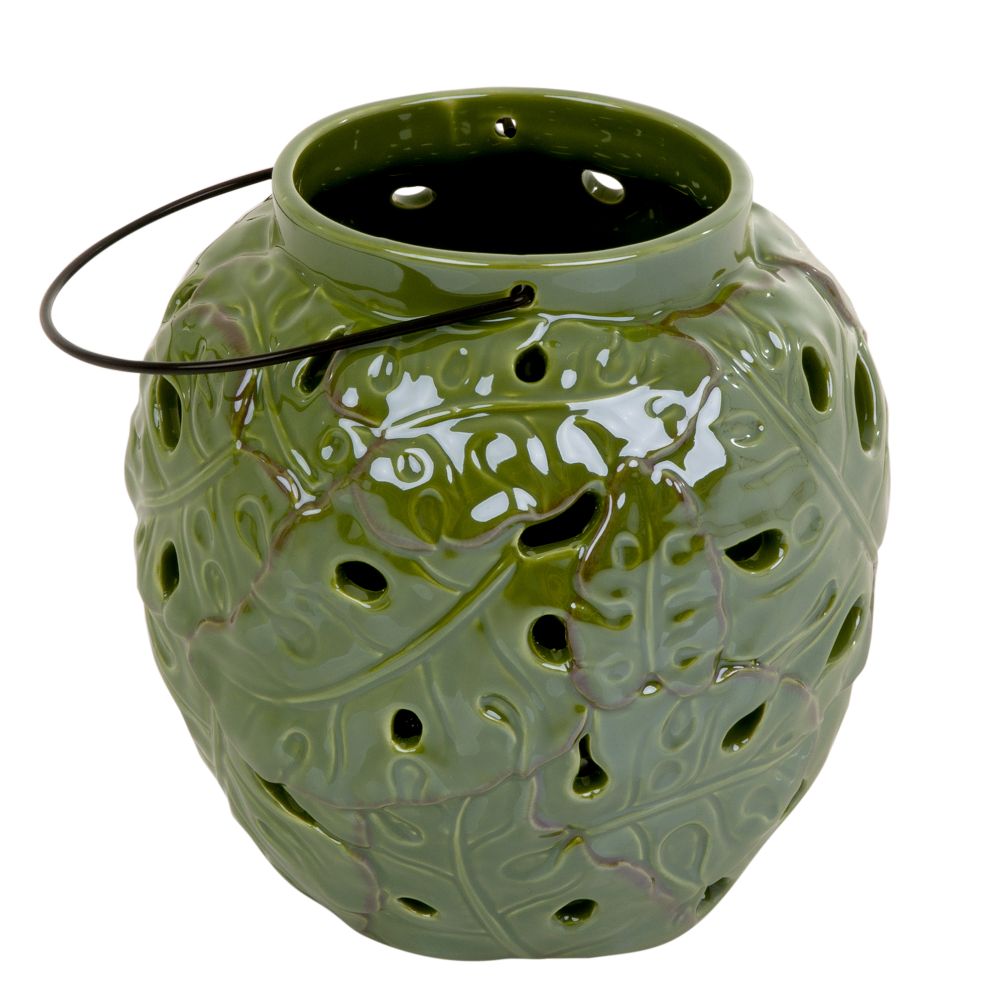 Zelený keramický lampáš Tropic 18 x 18 x 18 cm MY HOME