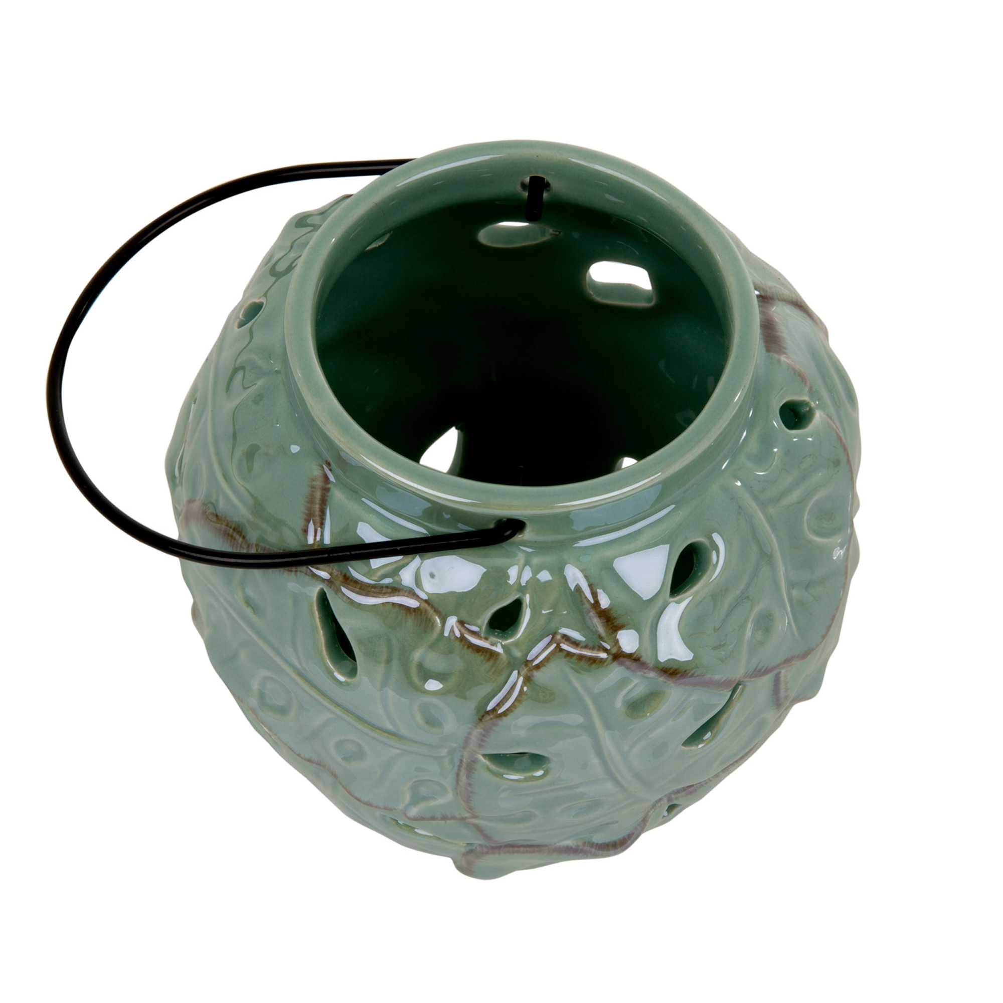 Zelený keramický lampáš Tropic 13 x 13 x 12,2 cm MY HOME