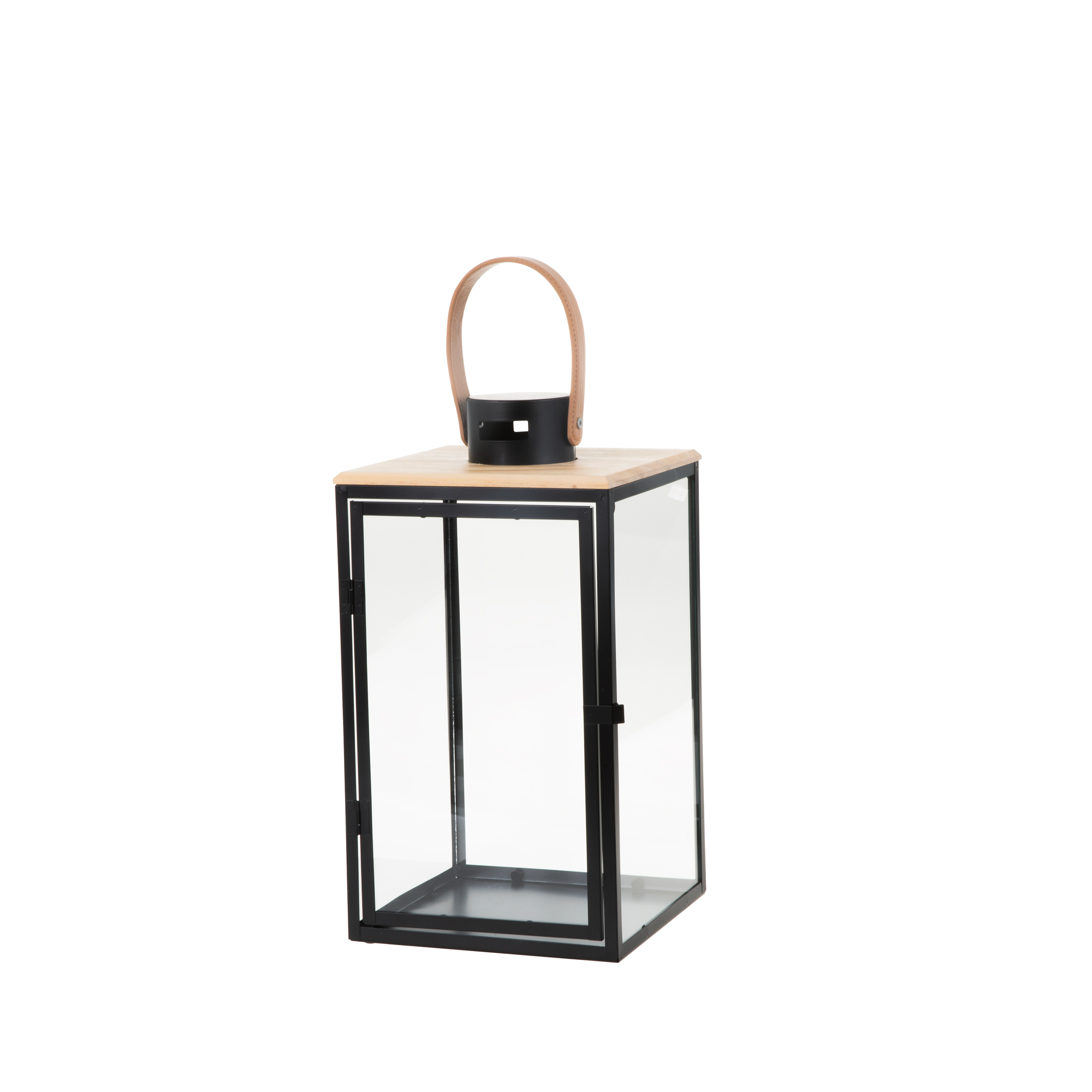 Laterne Dark Leather 21 x 21 x 40 cm MY HOME