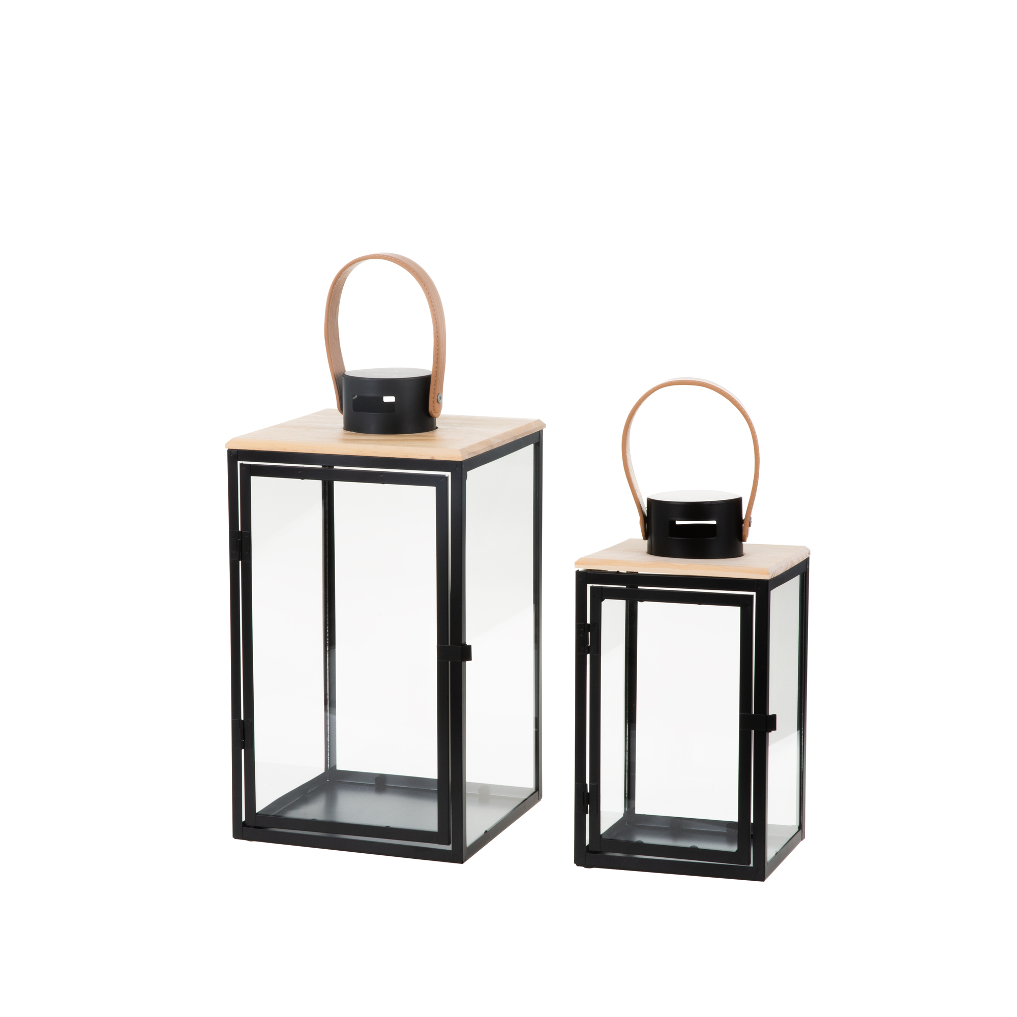 Laterne Dark Leather 21 x 21 x 40 cm MY HOME
