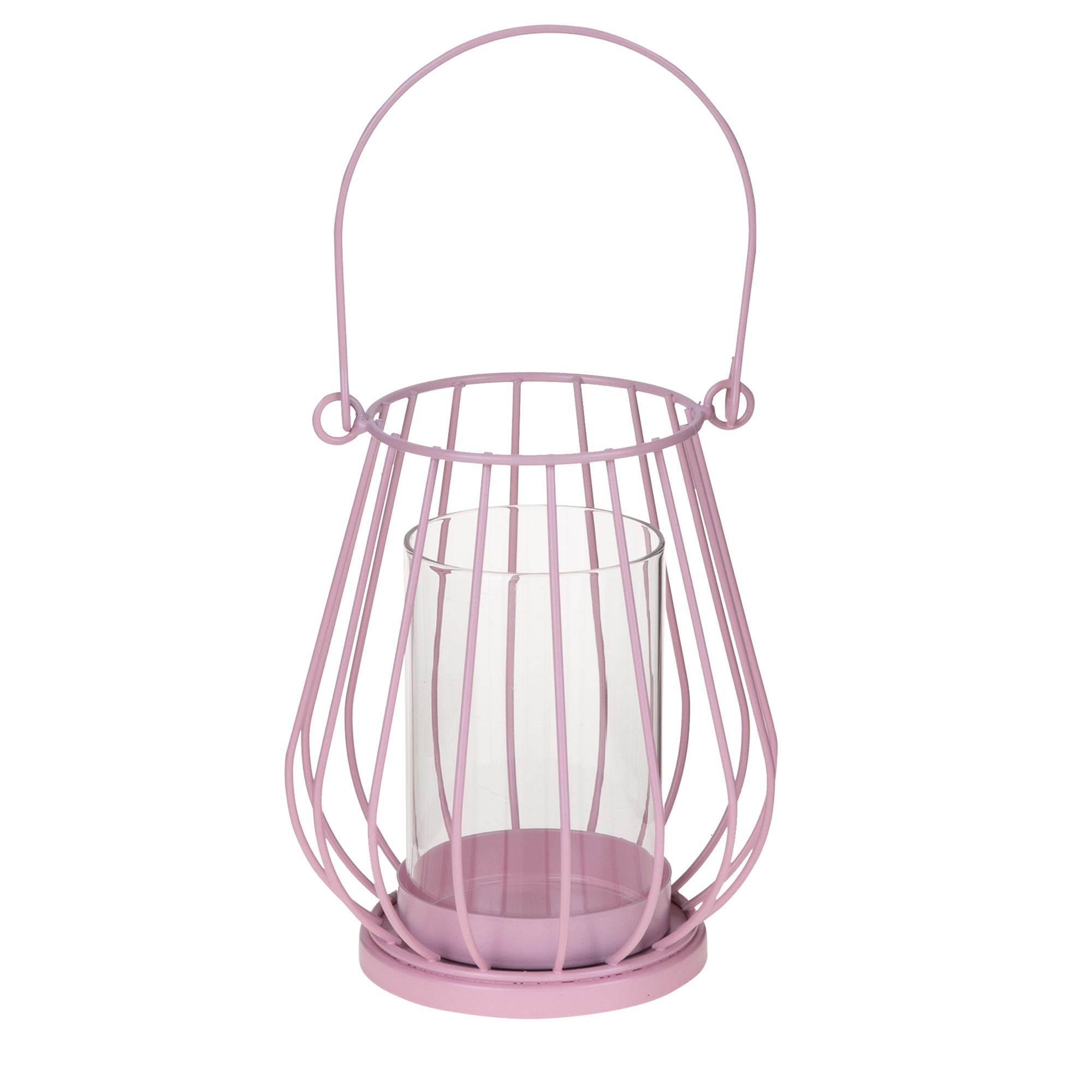 Laterne Wire Pink 11,2 x 11,2 x 13,5 cm MY HOME