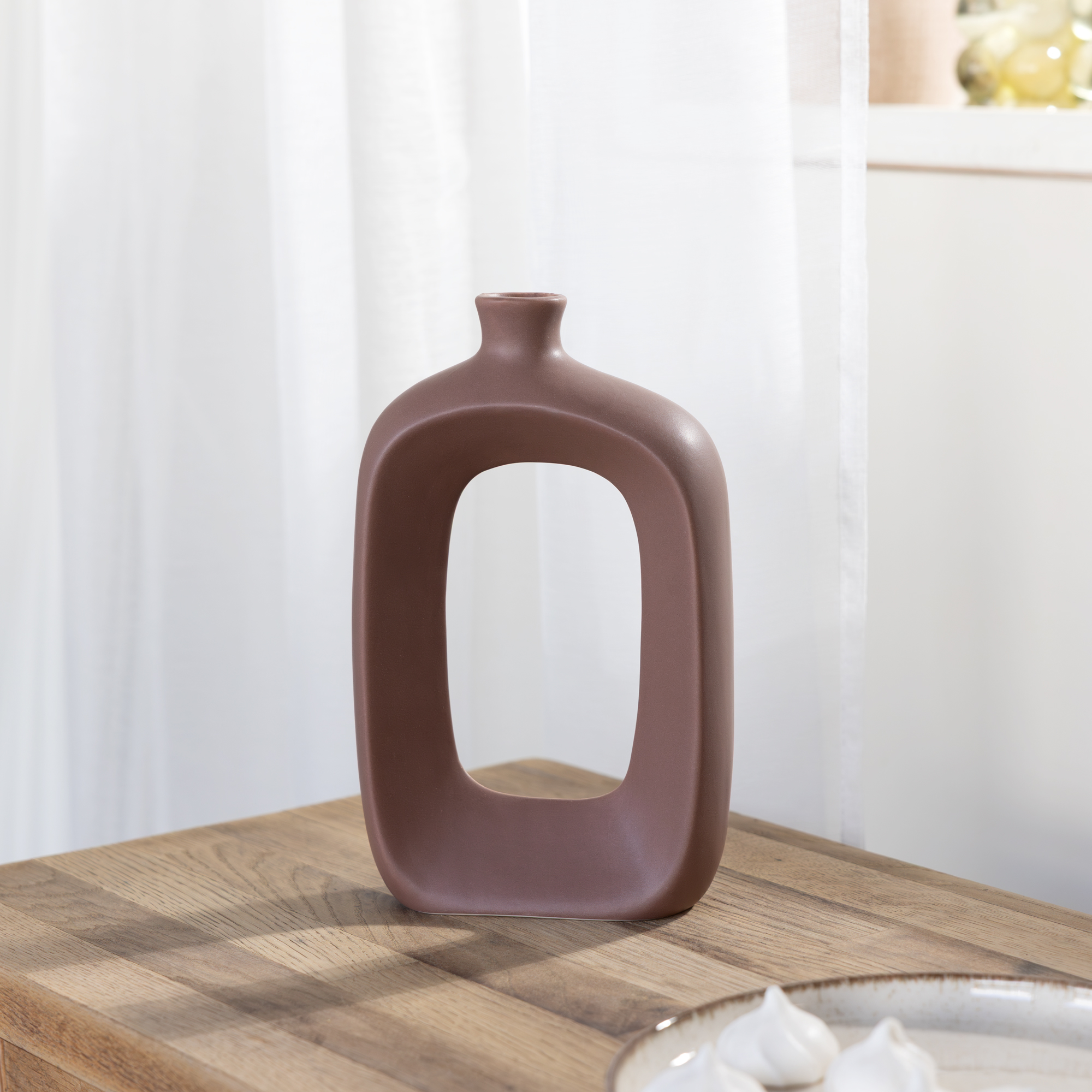 Hnědá váza Frame 14,6 x 5,2 x 23,4 cm MY HOME