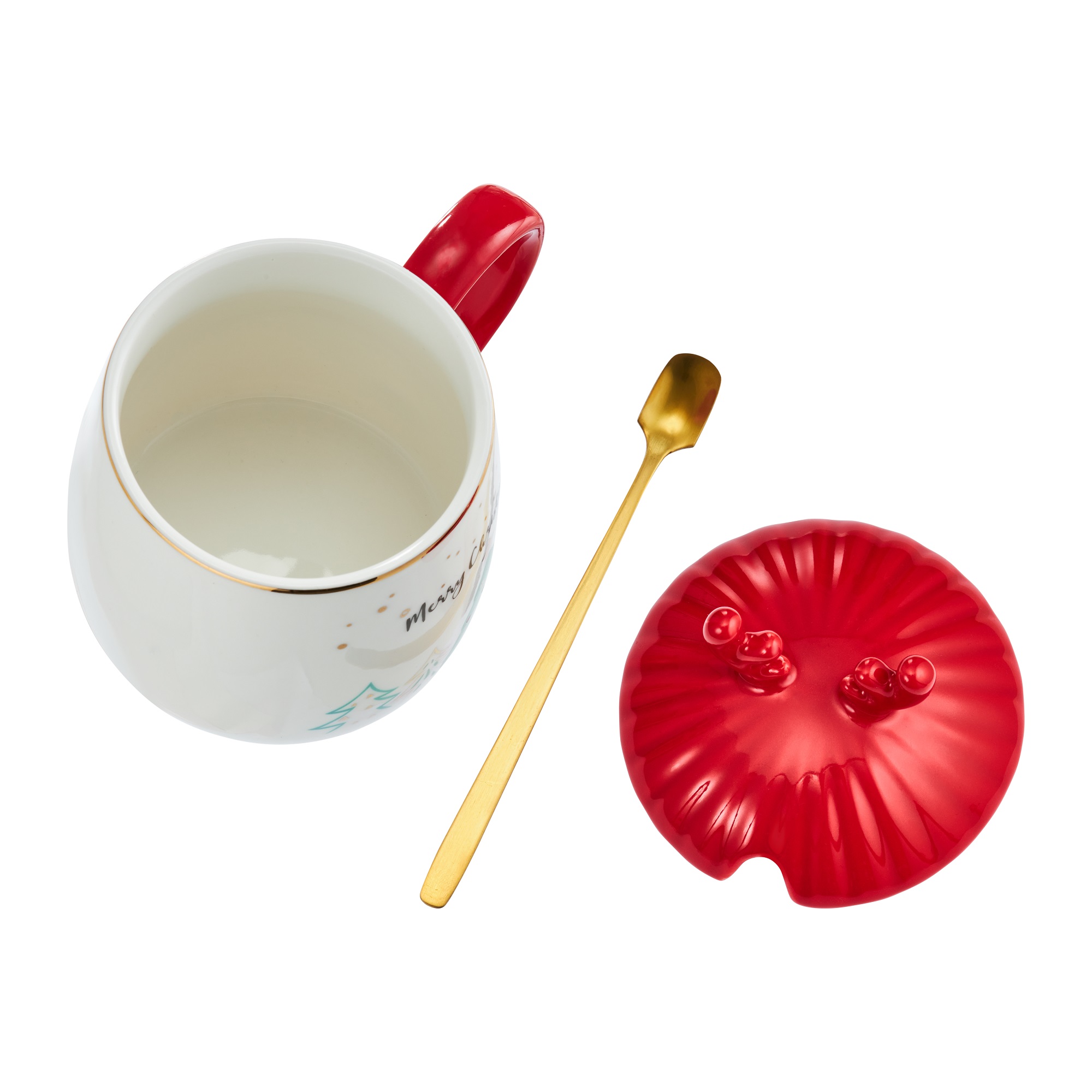 Mug con tapa y cucharilla Merry Christmas 40 cl AMBITION