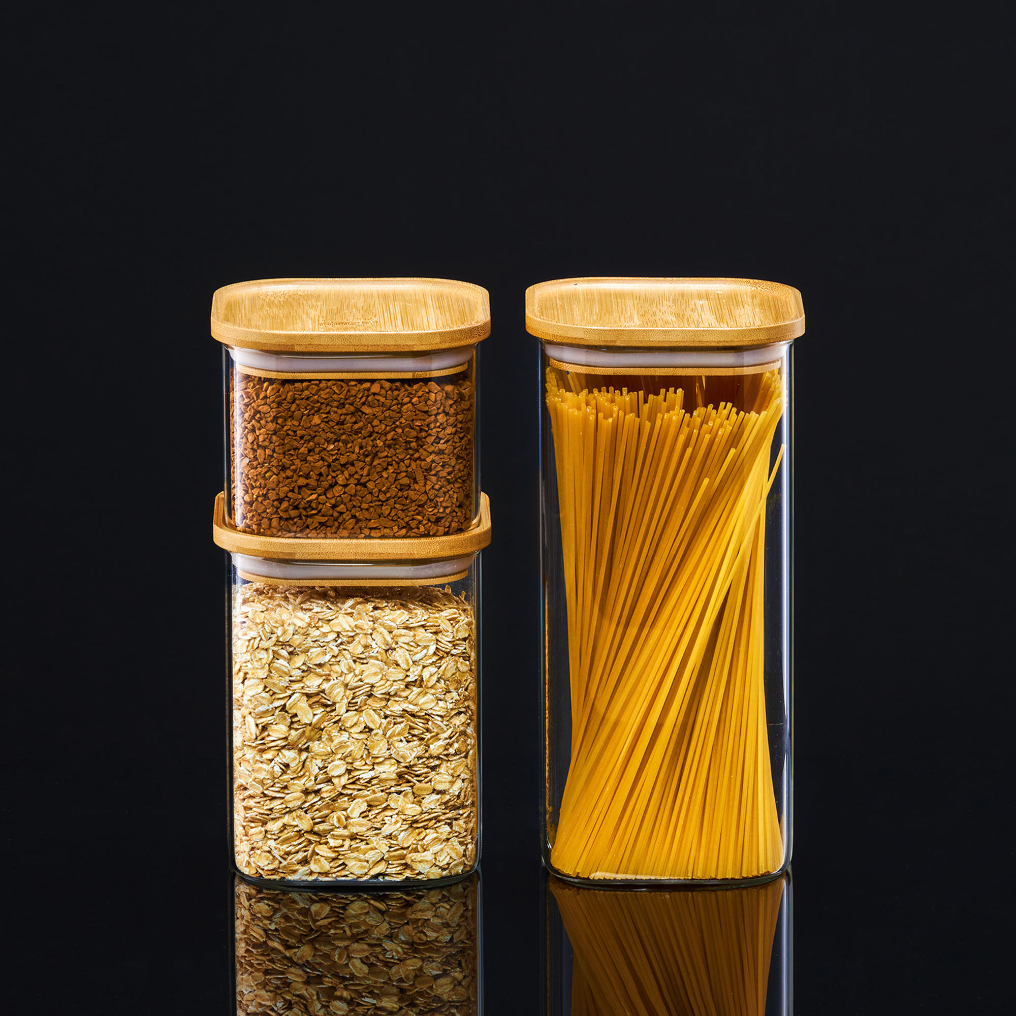 Kitchen container set Natural 3-piece AMBITION