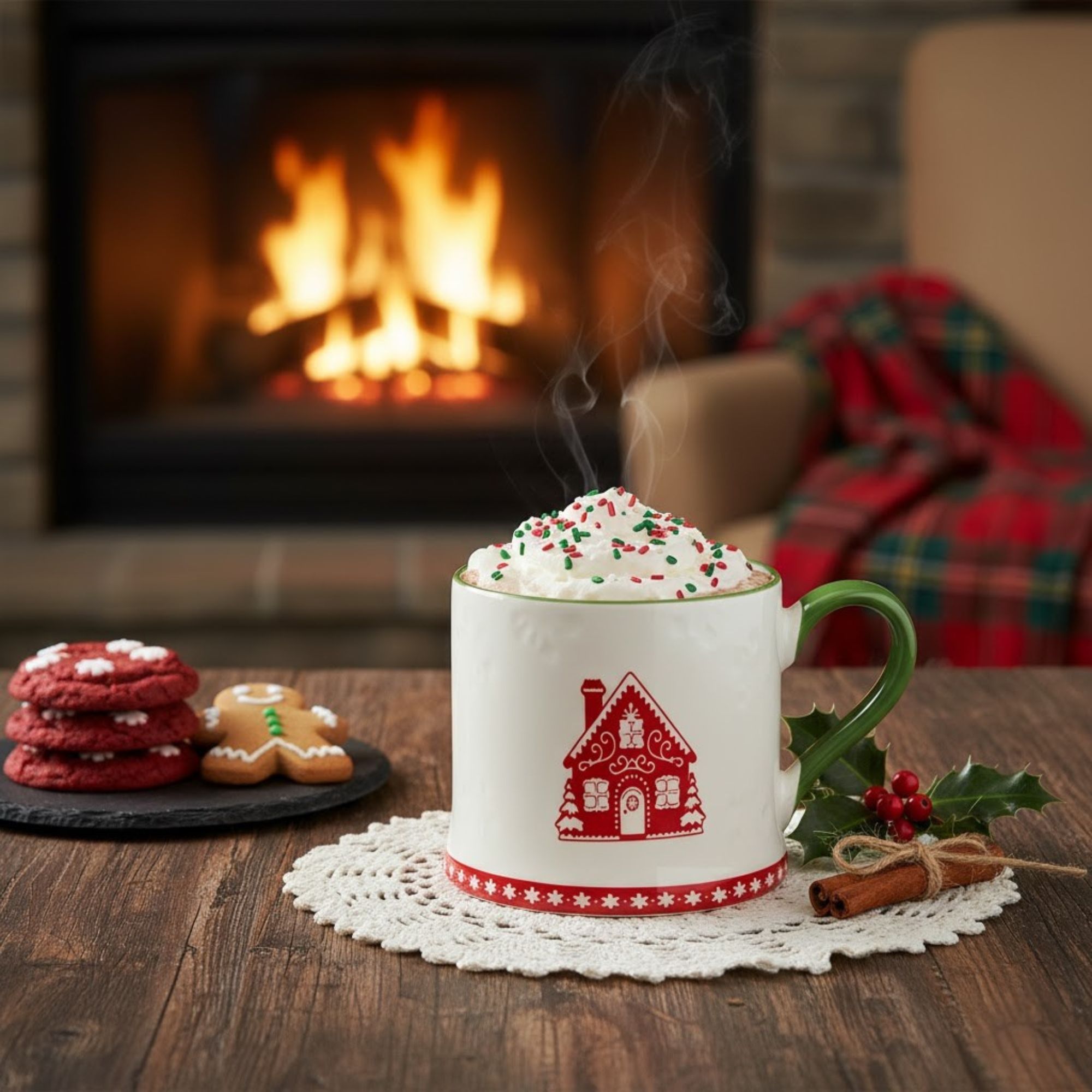 Sváteční porcelánový hrnek Cookies Domeček 300 ml AMBITION