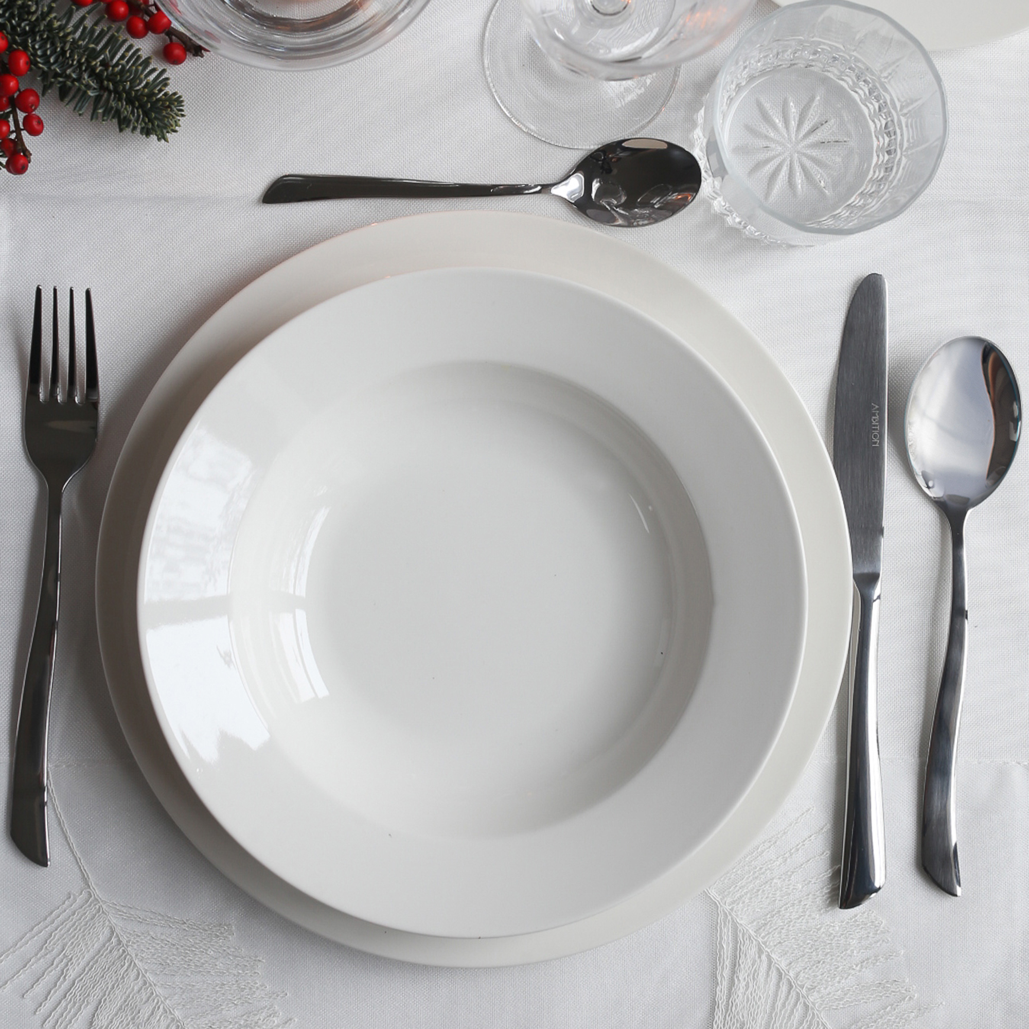 Serwis obiadowy dla 6 osób Aura White 18-elementowy AMBITION